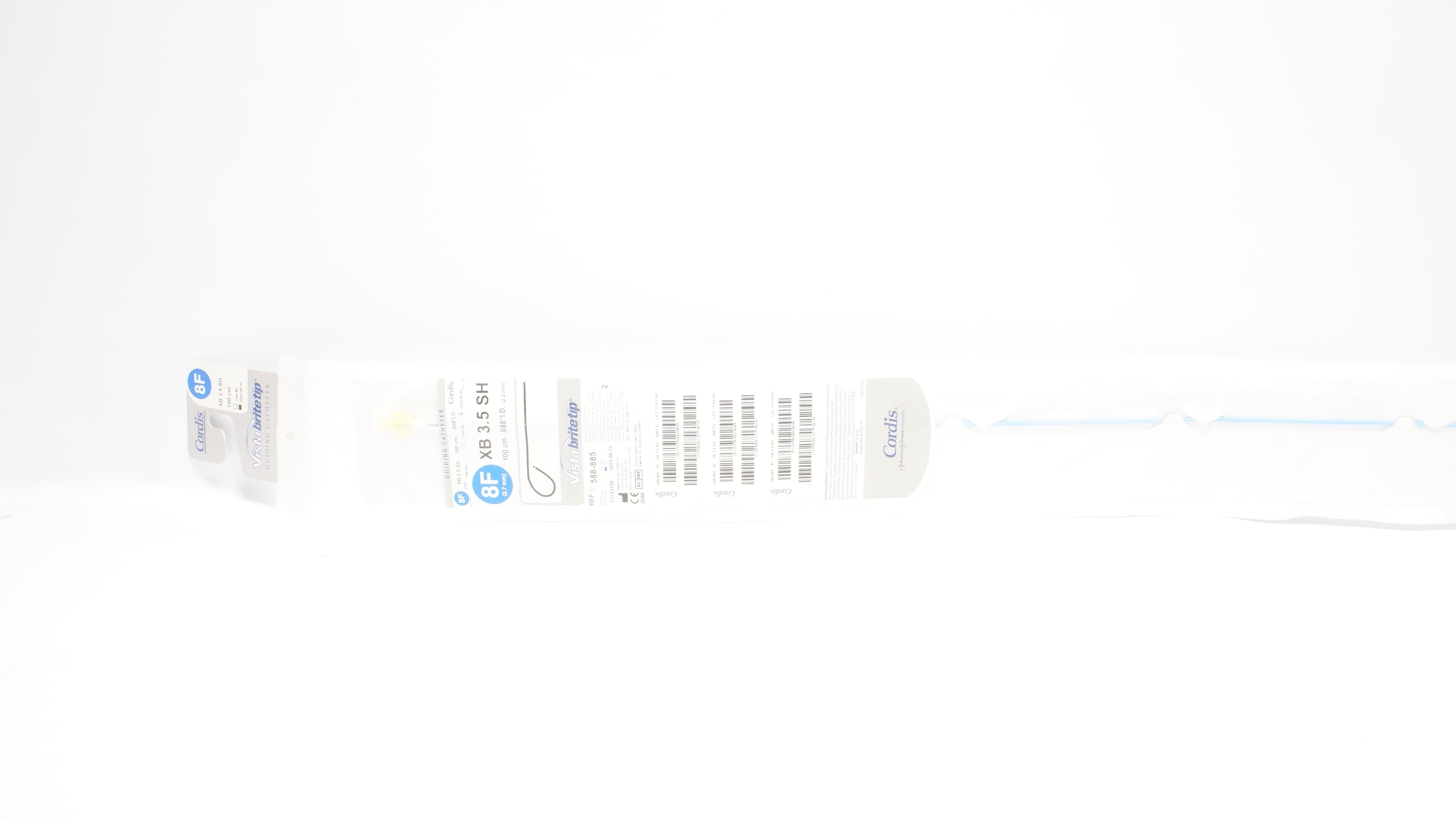 Cordis 588-885 Vista BriteTip Guiding Cath. XB 3.5SH 100cm x .088In 8F (x)