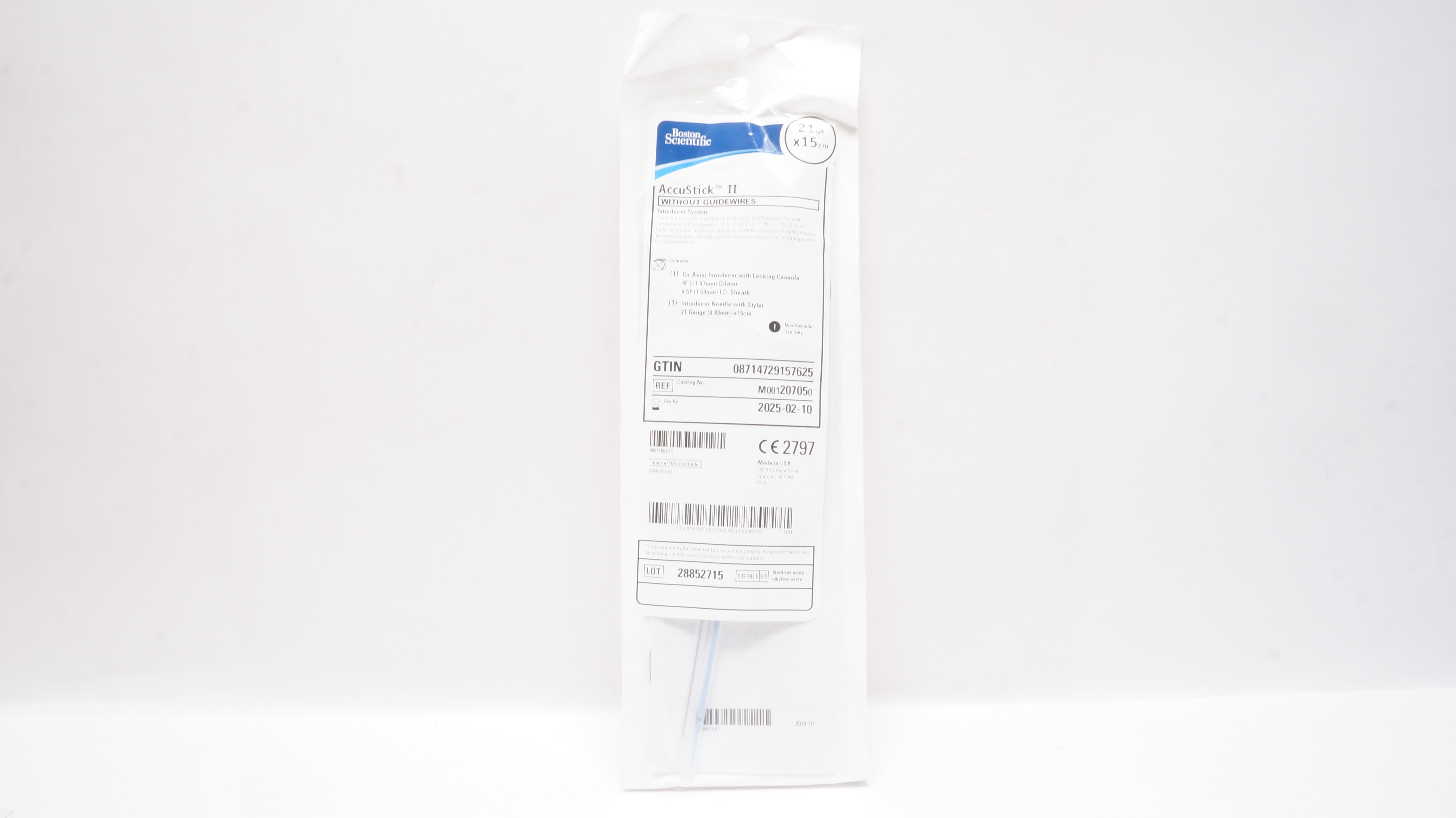 Boston Scientific 20705 AccuStick II Introducer System w/o Guidewires 21Ga x15cm