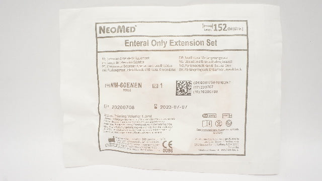 NeoMed NM-60ENEN Enteral Extentsion Set Approx. Priming Volume 1.8mL x 60 inch