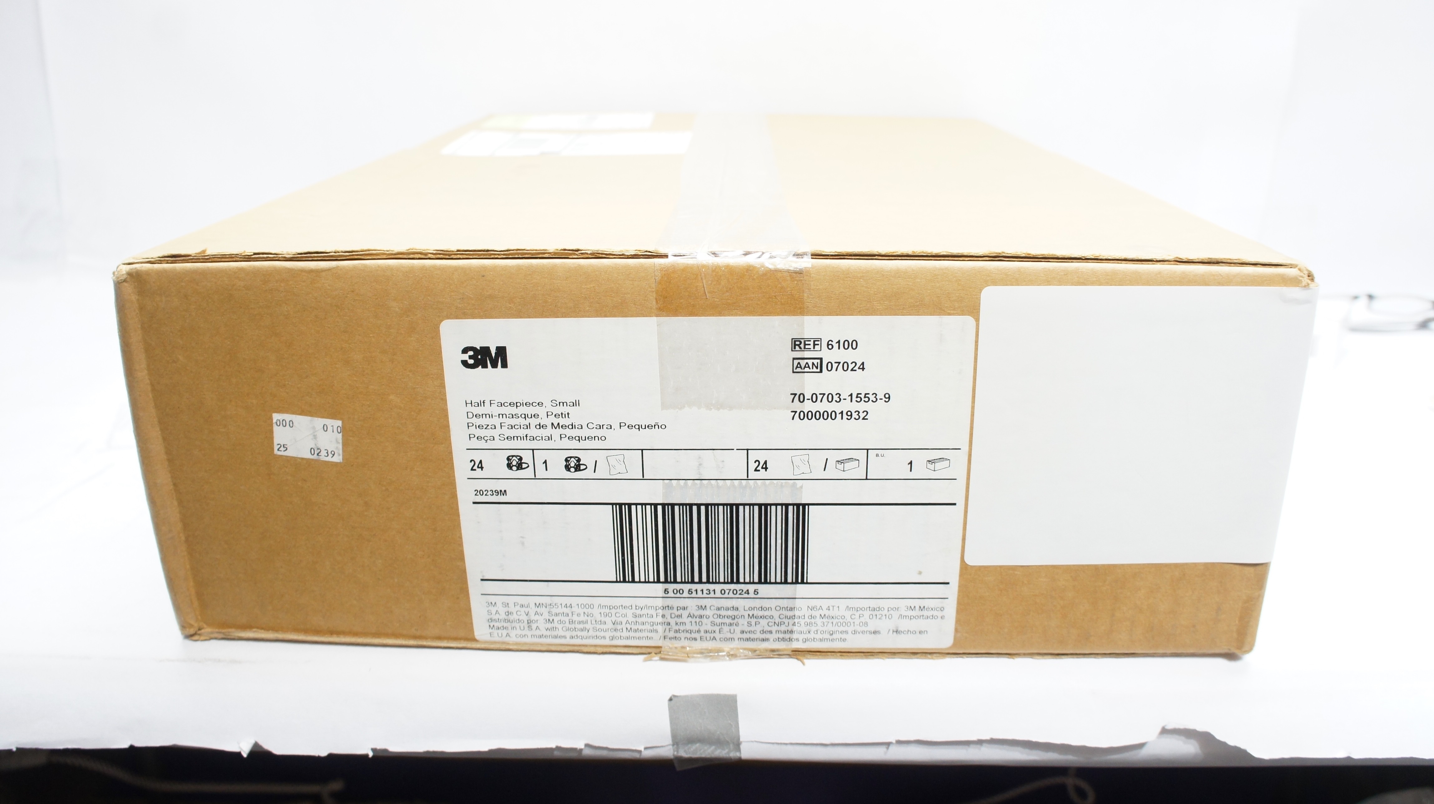 3M 6100/07024 Half Facepiece, Small - Box of 24