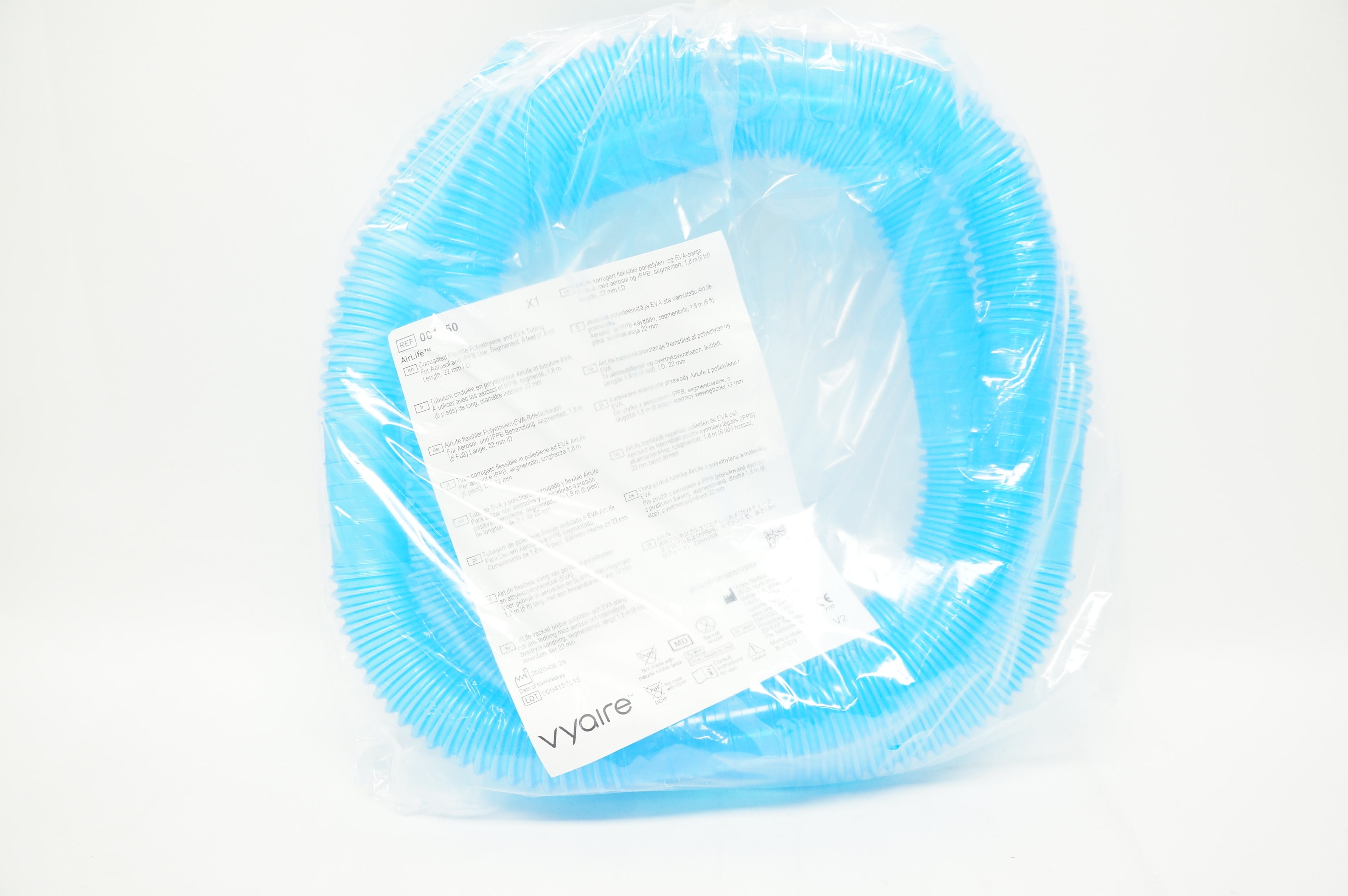 Vyaire 001450 AirLife Corrugated Flexible Polyethylene & EVA Tubing 6Ft x 22mm