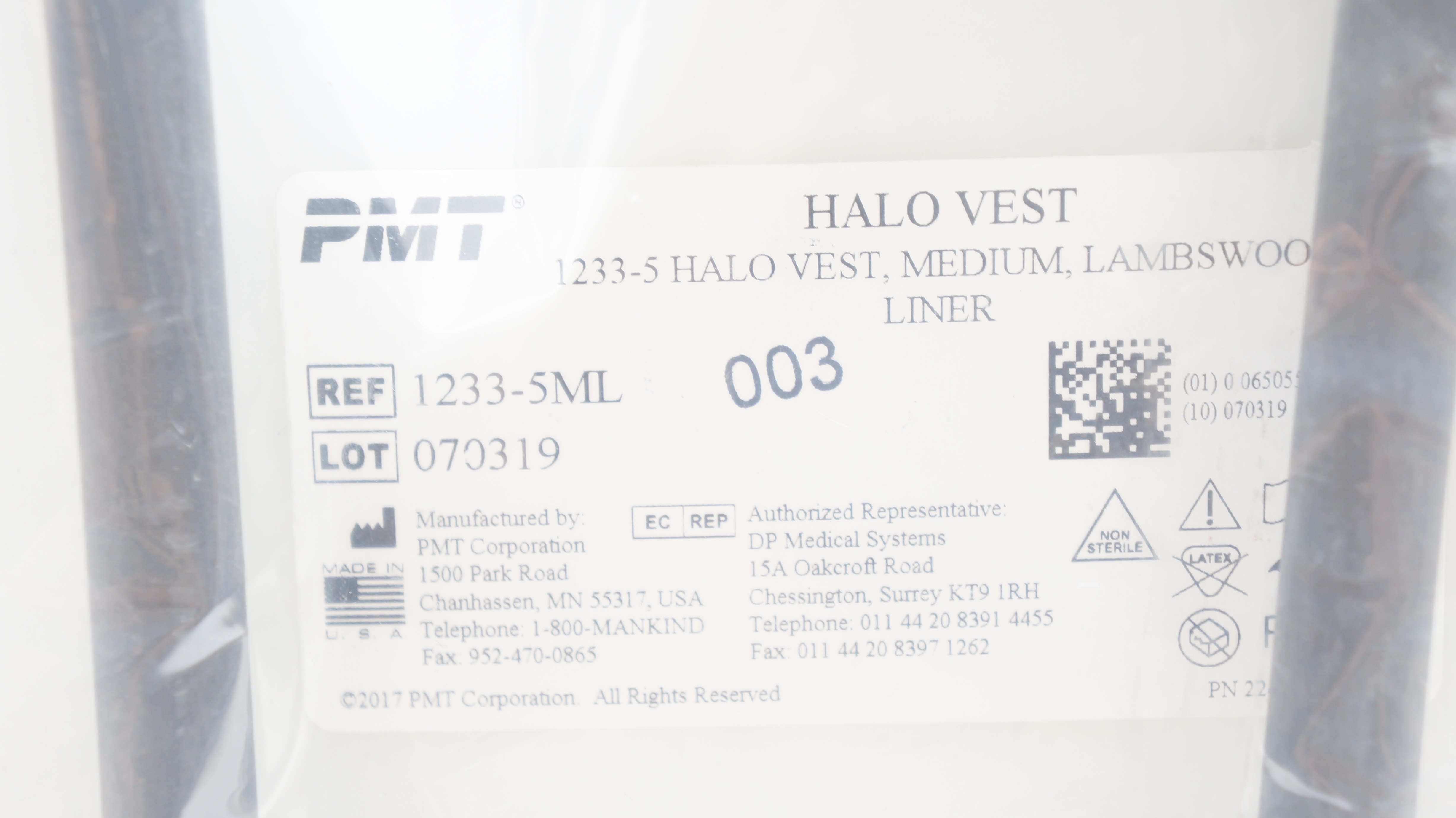 PMT Corporation 1233-5ML Halo Vest, Medium,Lambswool Liner