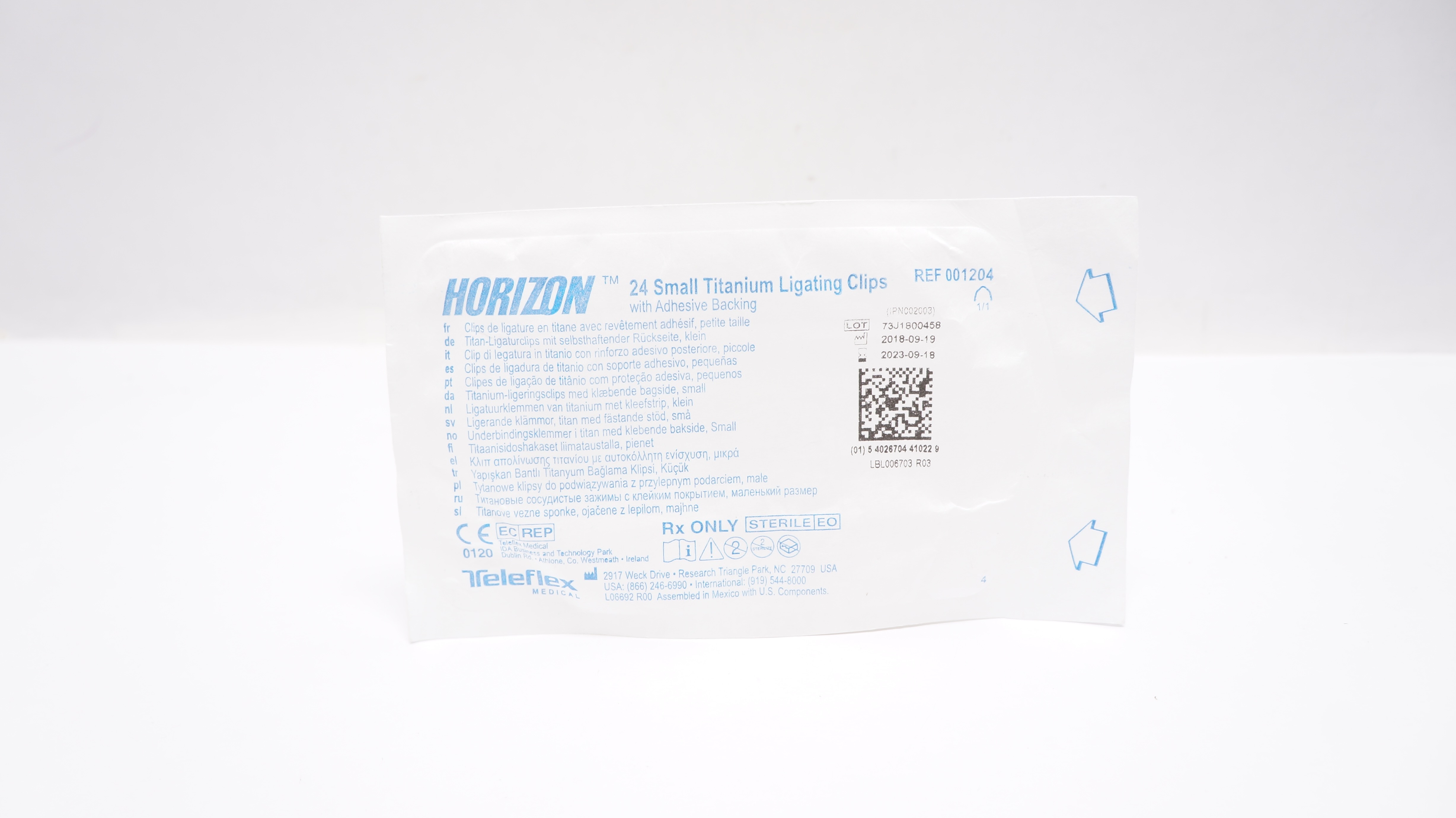 Teleflex 001204 Horizon 24 Small Titanium Clips with Tape (x)