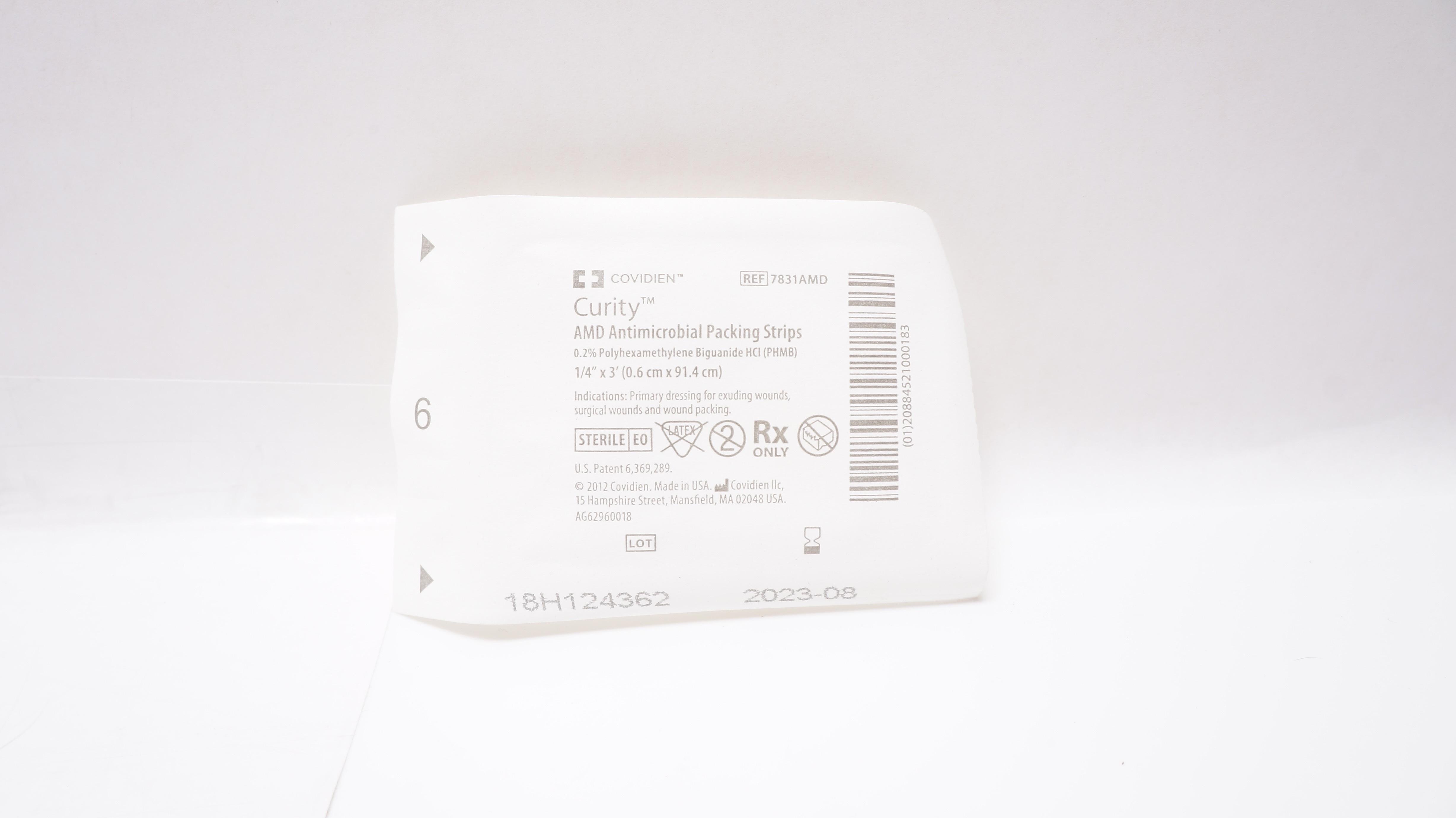 Covidien 7831AMD Curity AMD Antimicrobial Packing Strips 1/4inch x 3 Ft. (x)