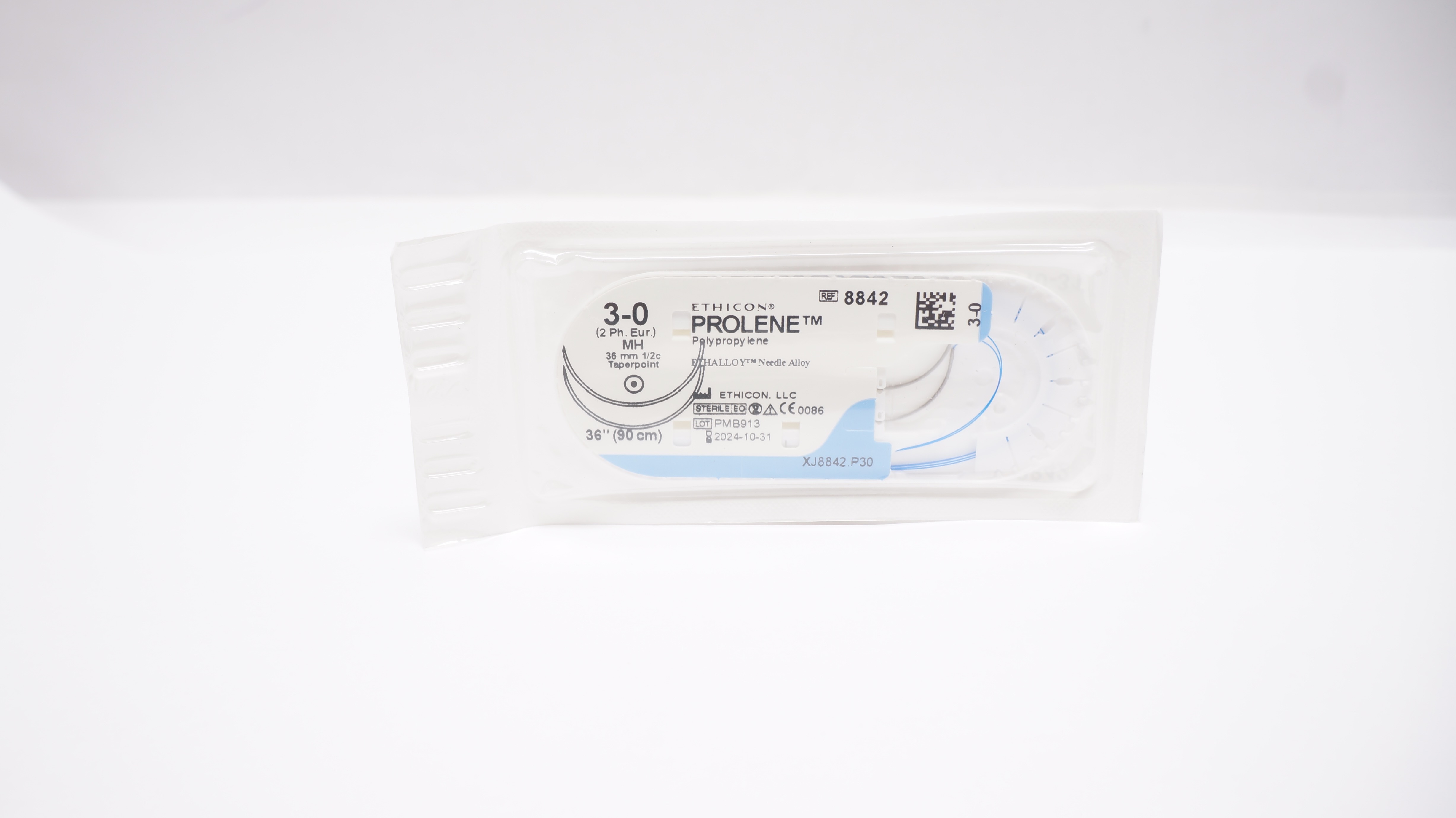 Ethicon 8842 3-0 Prolene Polypropylene Stre MH 36mm 1/2c Taper 36 inch