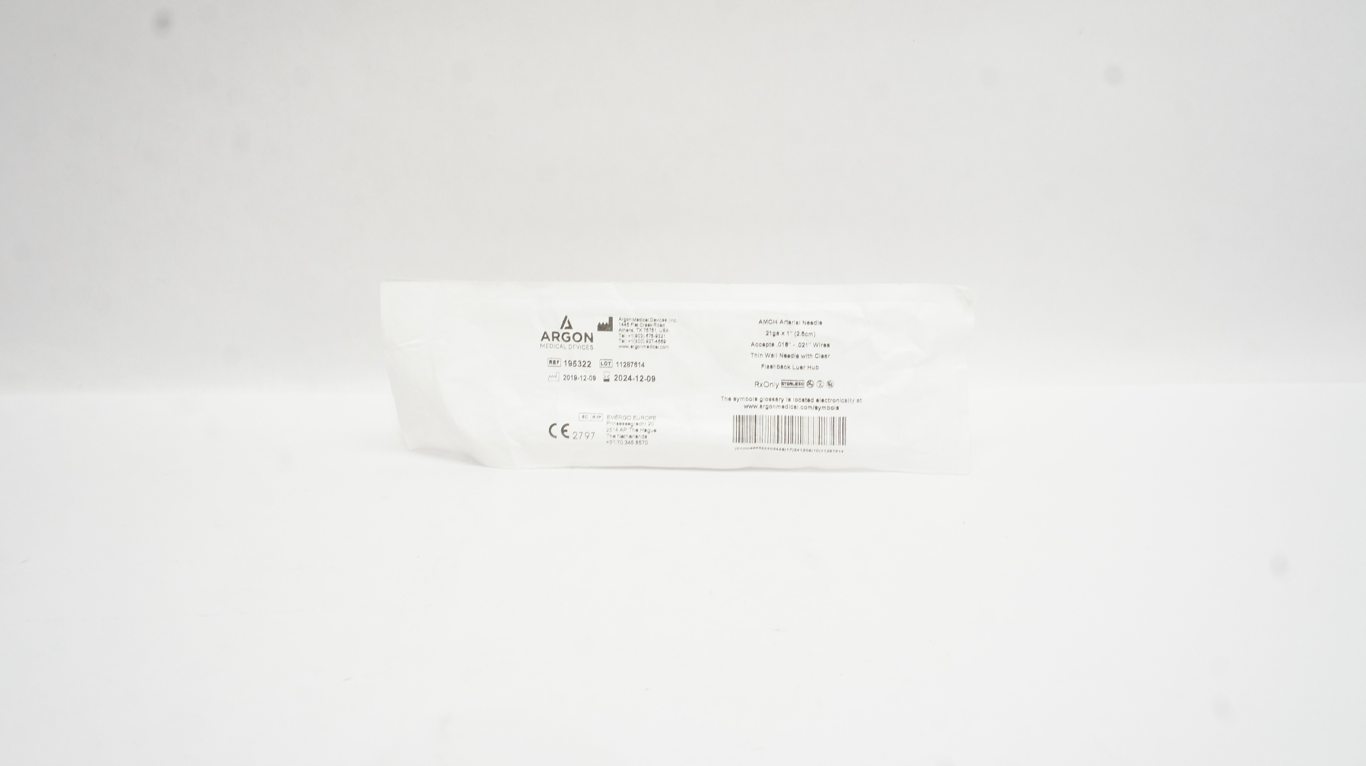 Argon 195322 AMC/4 Arterial Ndle. 21Ga x 1inch