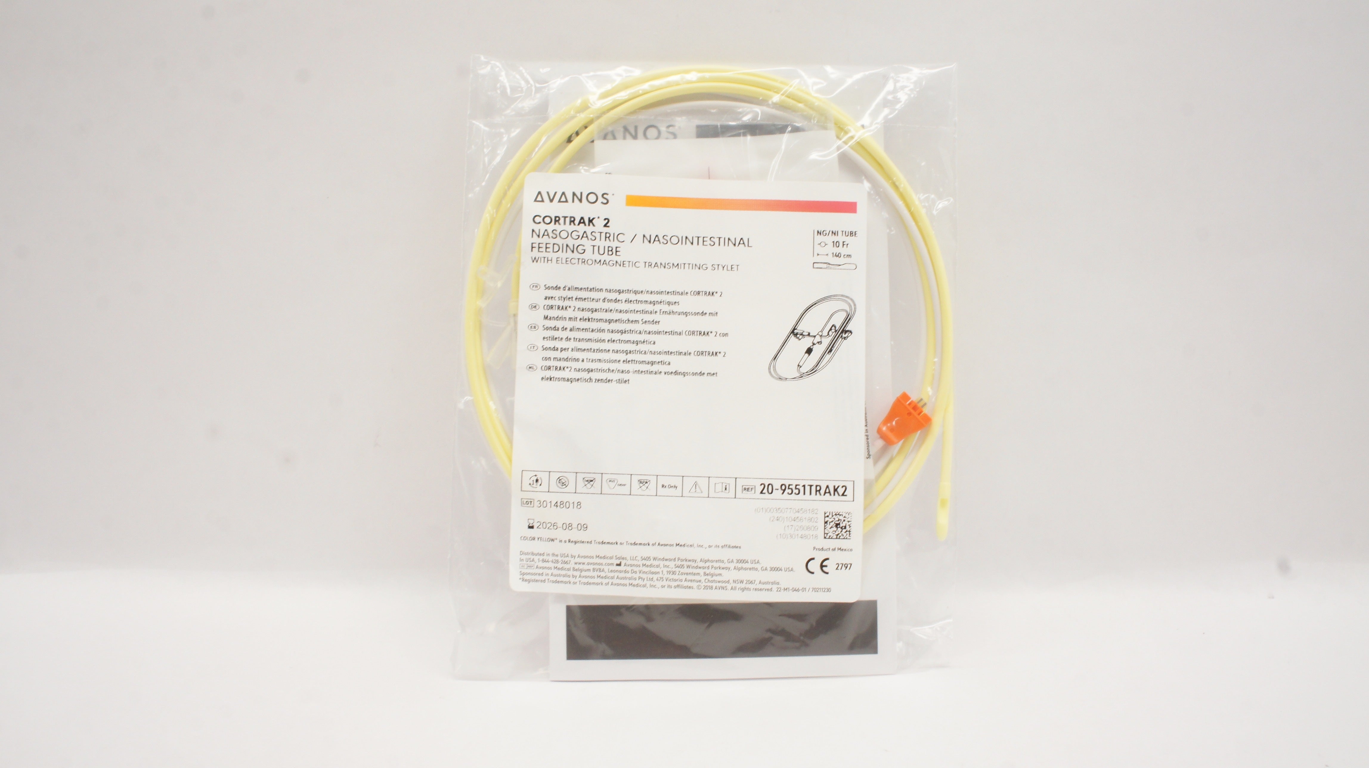 Avanos 20-9551TRAK2 2 Nasogastric Feeding Tube 10 Fr x 140cm