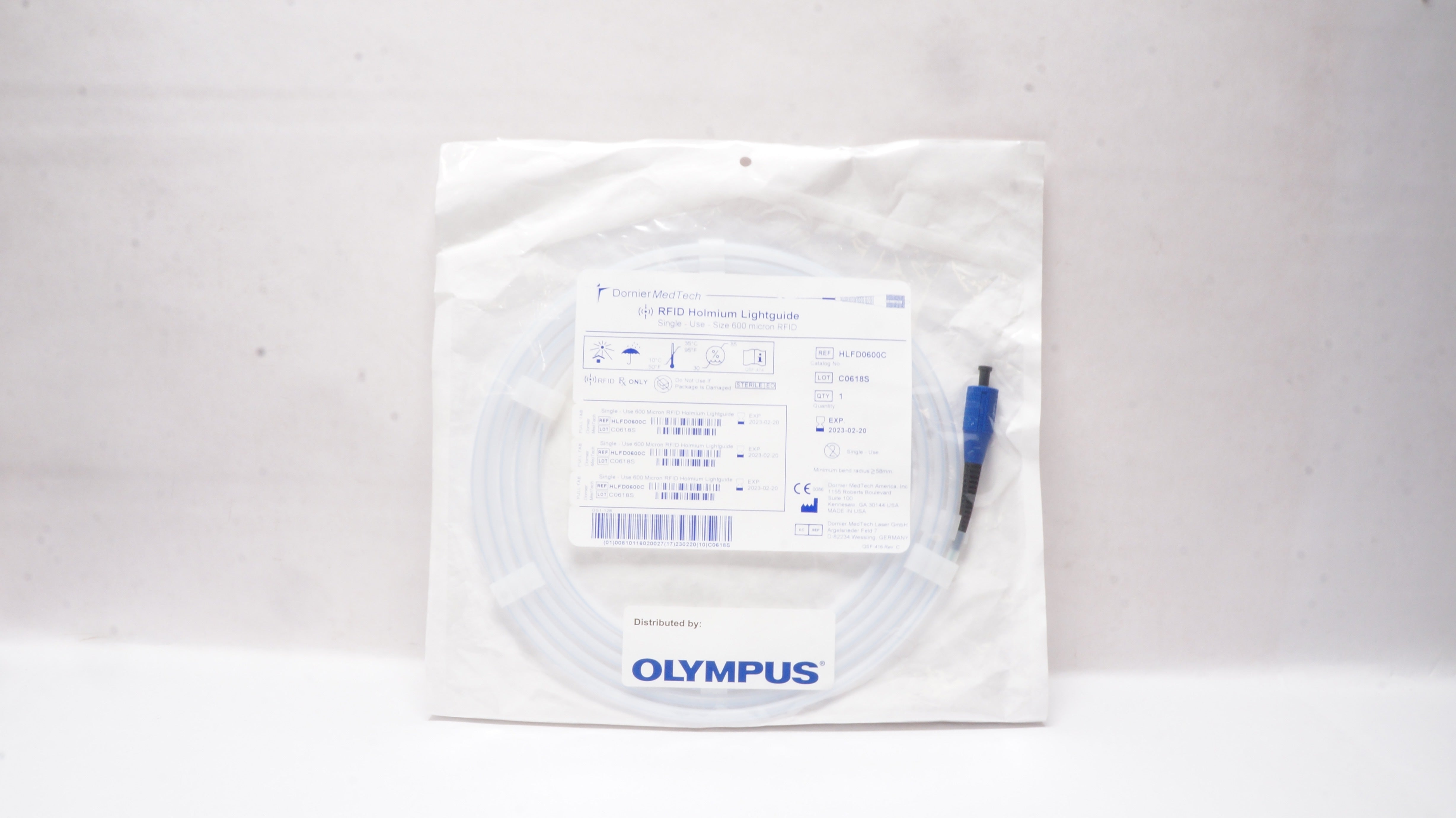 Dornier MedTech HLFD0600C RFID Holmium Lightguide Size 600 Micron RFID (x)