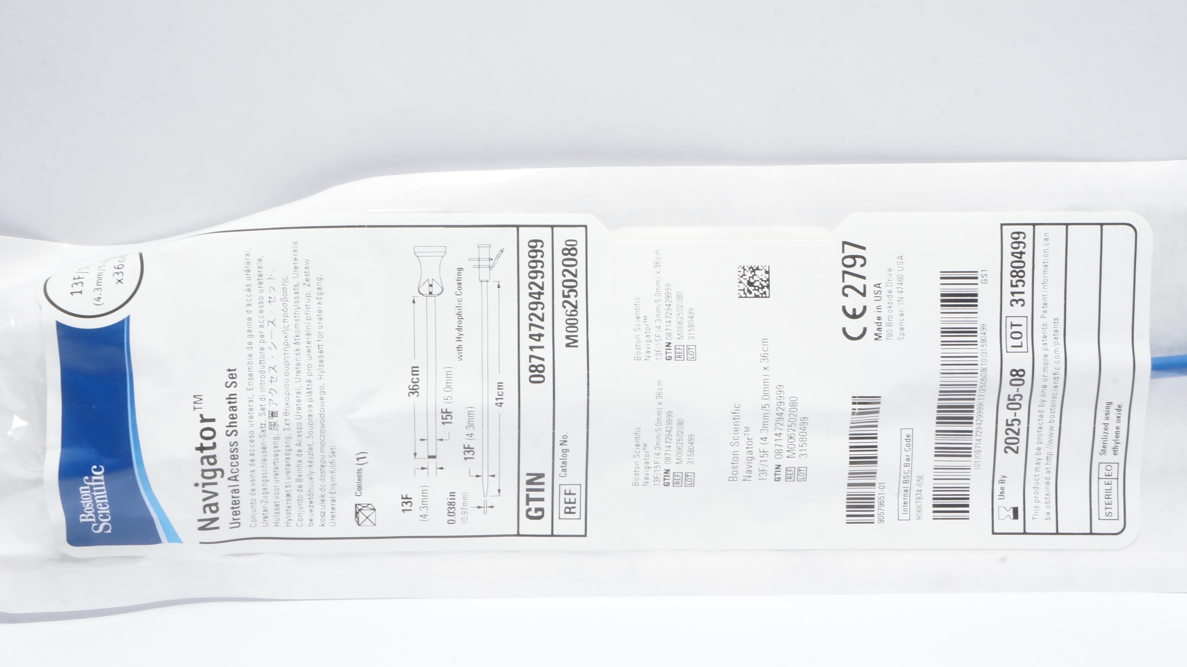 Boston Scientific M0062502080 Navigator Ureteral Sheath Set 13F/15F x 36cm