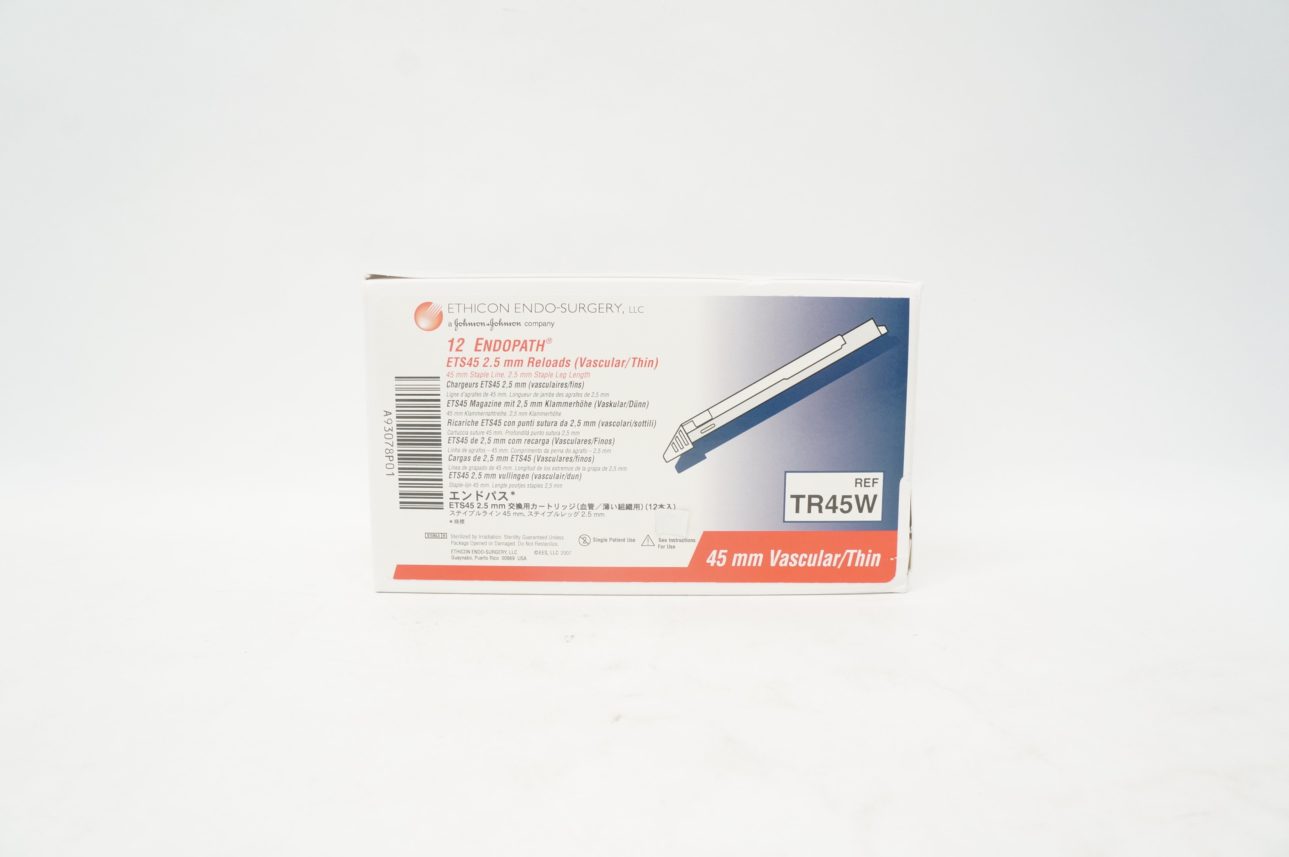 Ethicon TR45W 12 Endopath ETS45 2.5 mm Reloads, 45 mm Staple Line - Box of 12