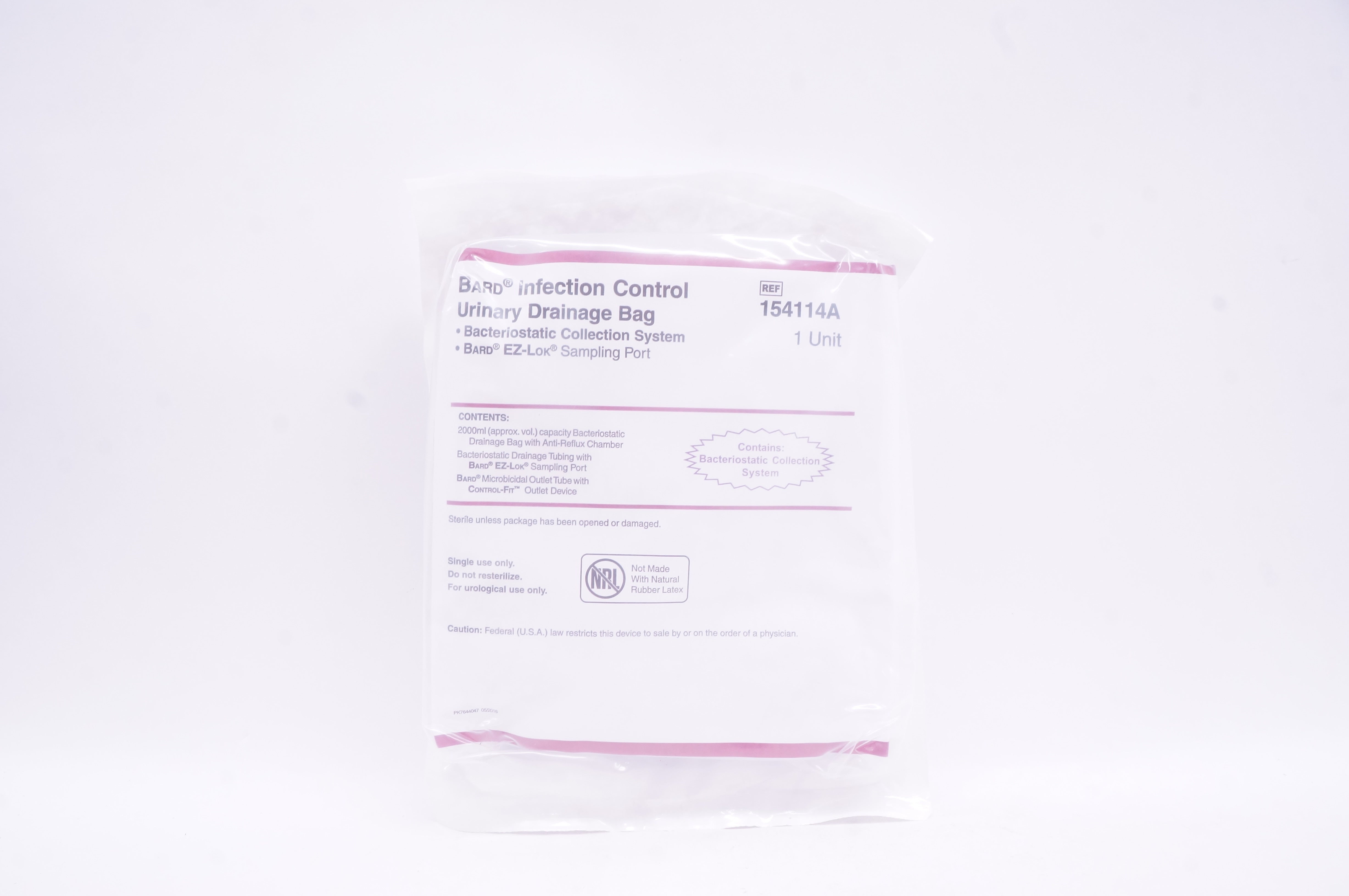 Bard 154114A Infection Control Urinary Drainage Bag 2000ml (approx. vol.)