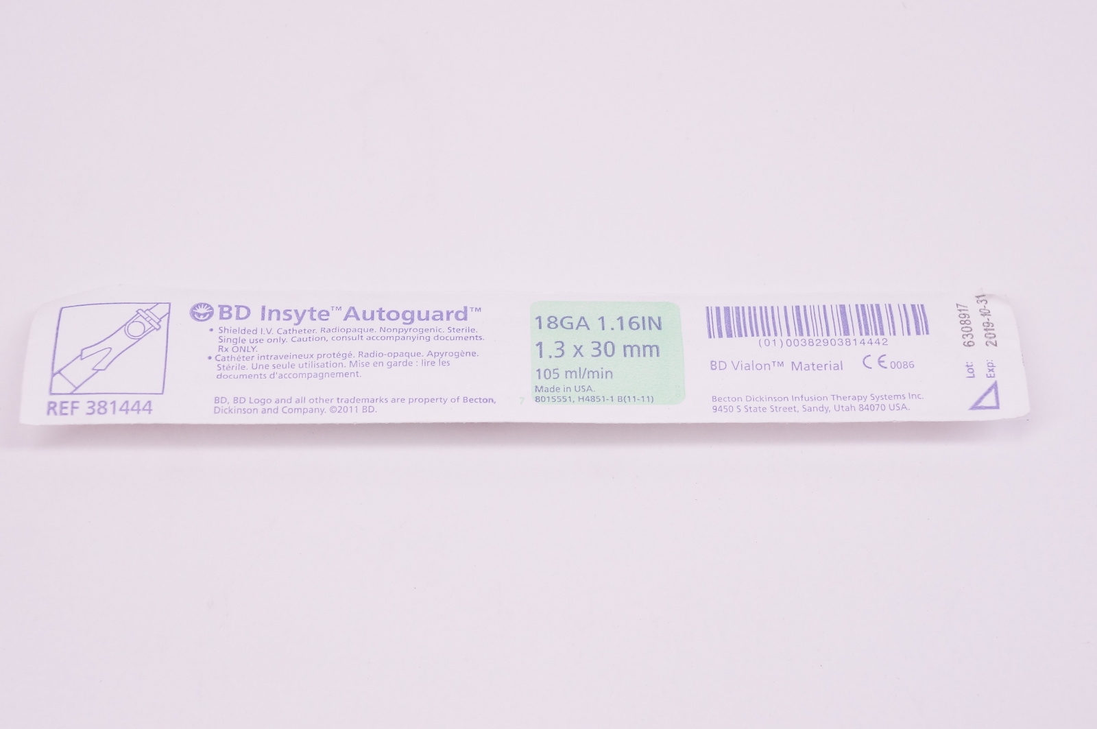 BD 381444 Insyte Autoguard 18Ga x 1.16inch (x)