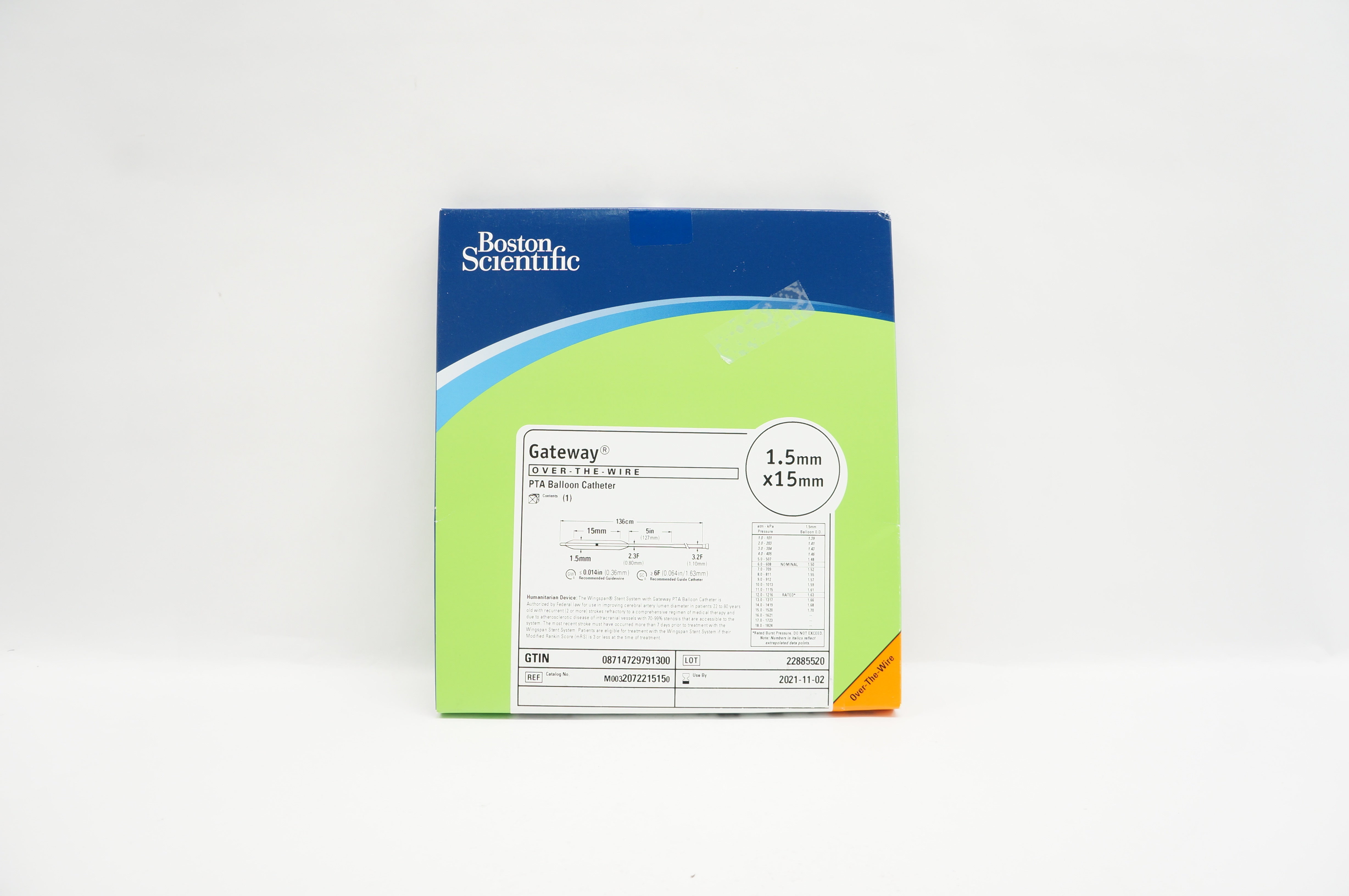 Boston Scientific 207221515 Gateway PTA Balloon Catheter 1.5mm x 15mm (x)
