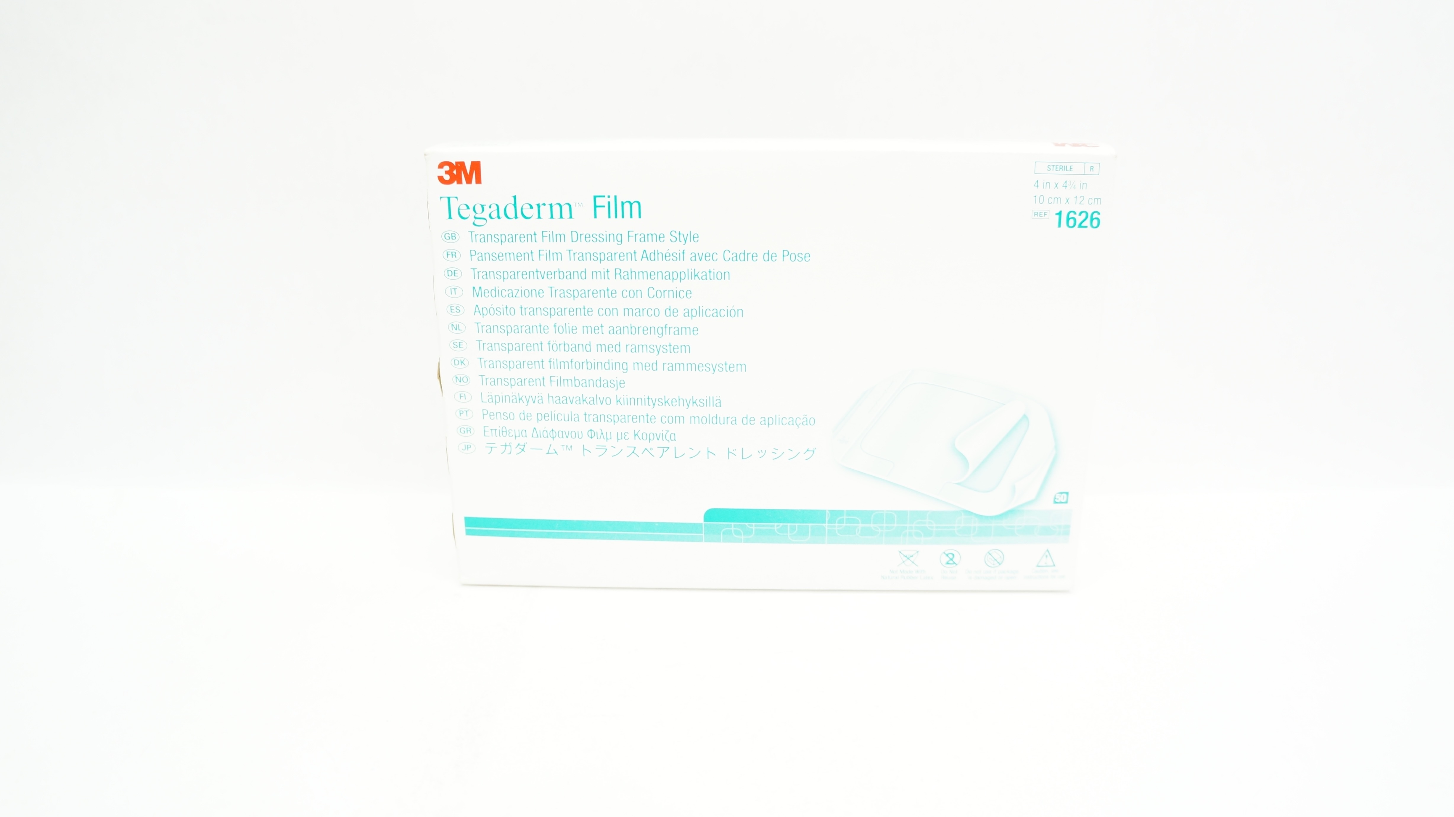 3M 1626 Tegaderm Transparent Film Dressing 4inch x 4-3/4inch (x) - Box of 50