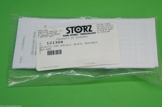 Karl Storz 121304 Plastic Ear Specula Black Reusable Diameter 4mm