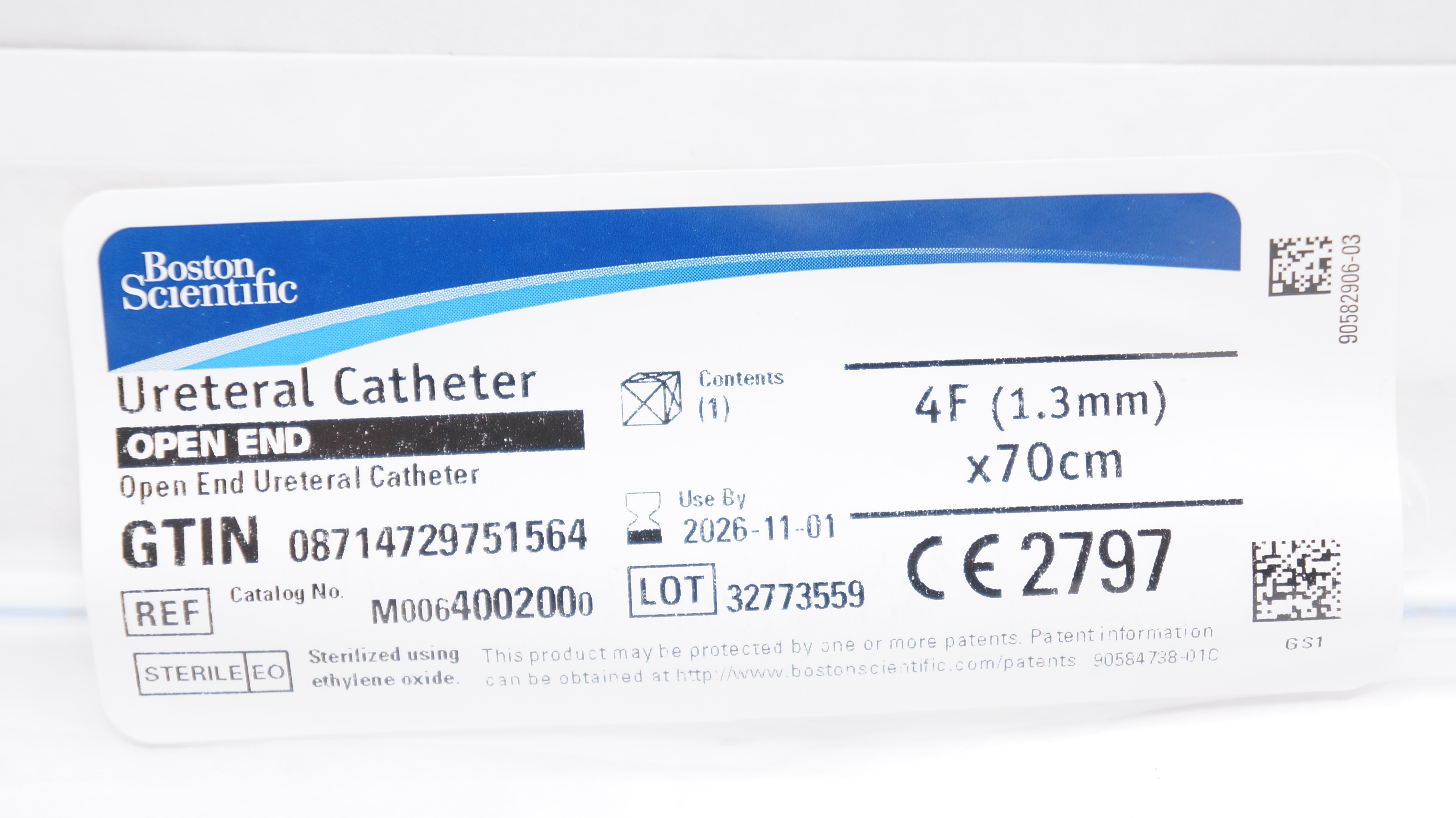 Boston Scientific M0064002000 Open End Ureteral Cath. 4F x 70cm