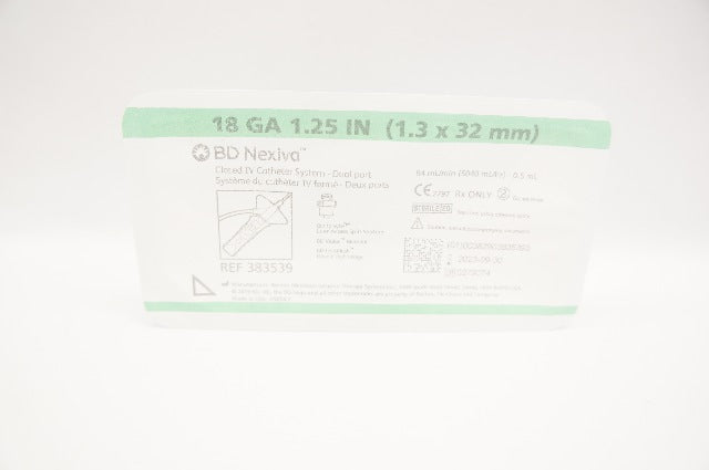 BD 383539 Nexiva Closed IV Cath. System - Dual Port 18Ga x 1.25inch 84mL/min
