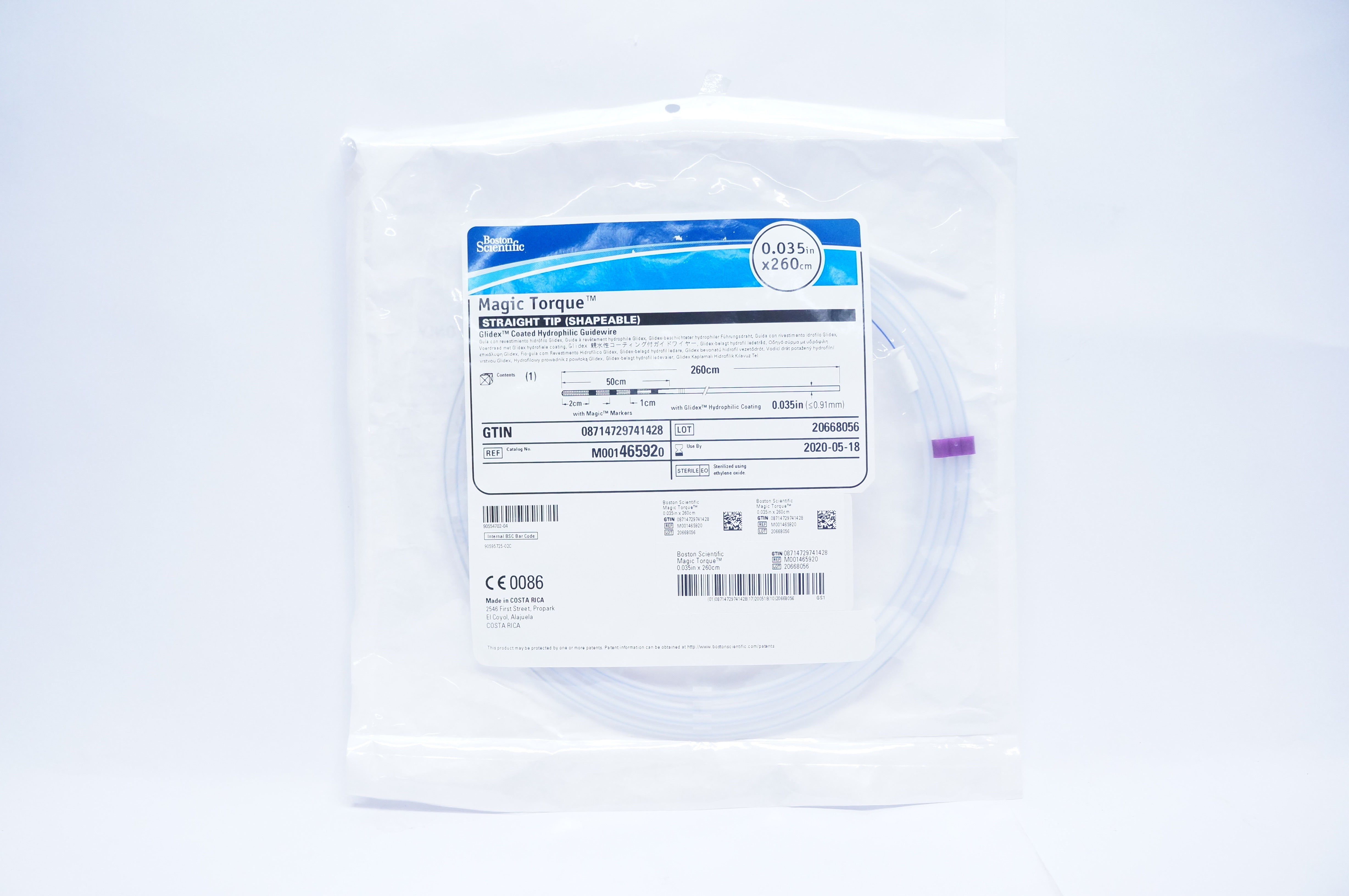 Boston Scientific 46592 Magic Torque Glidex Coated Guidewire 0.035in. x 260cm(x)