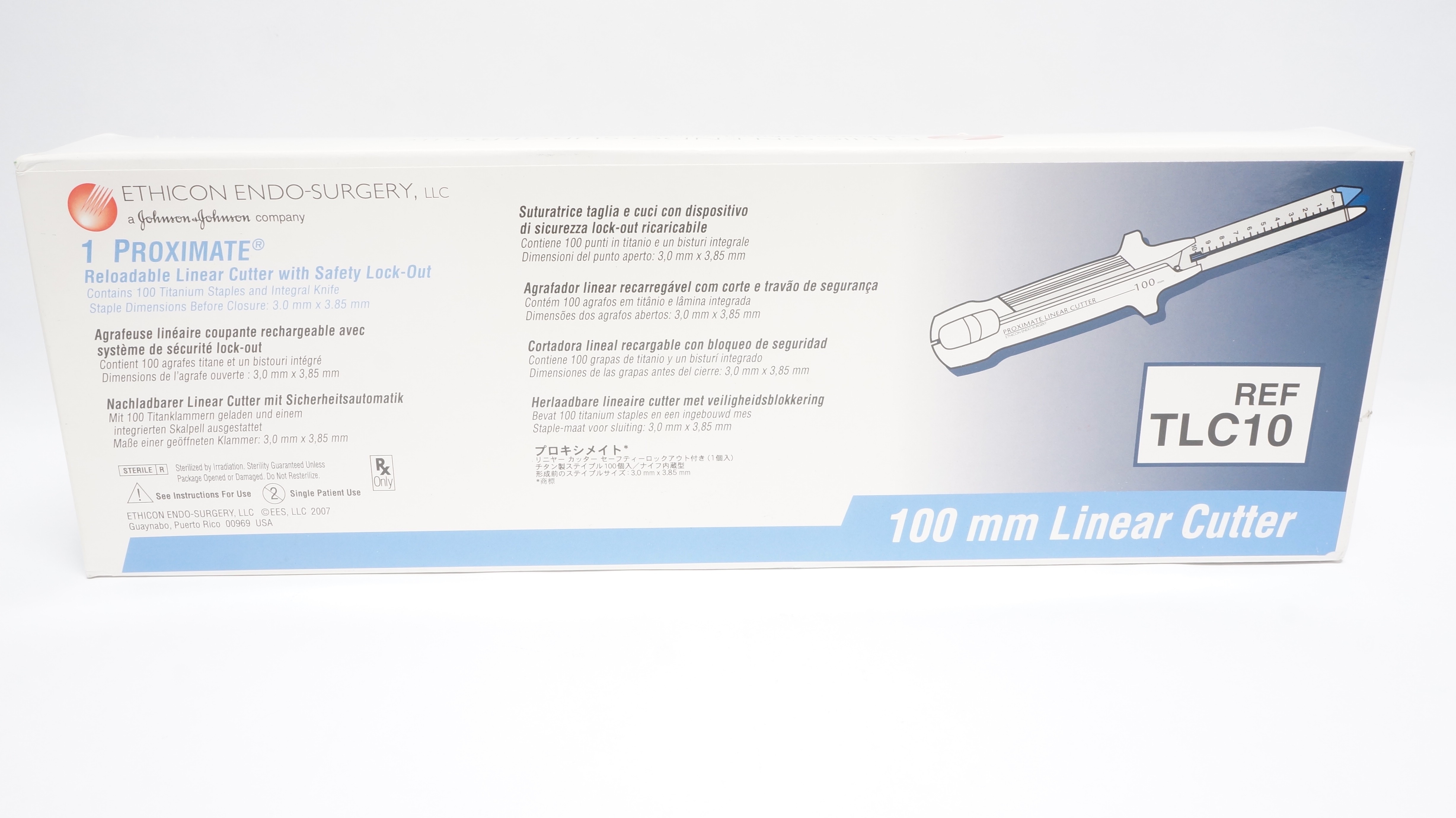 Ethicon TLC10 1 Proximate Reloadable Linear Cutter w/Safety Lock-Out 100mm