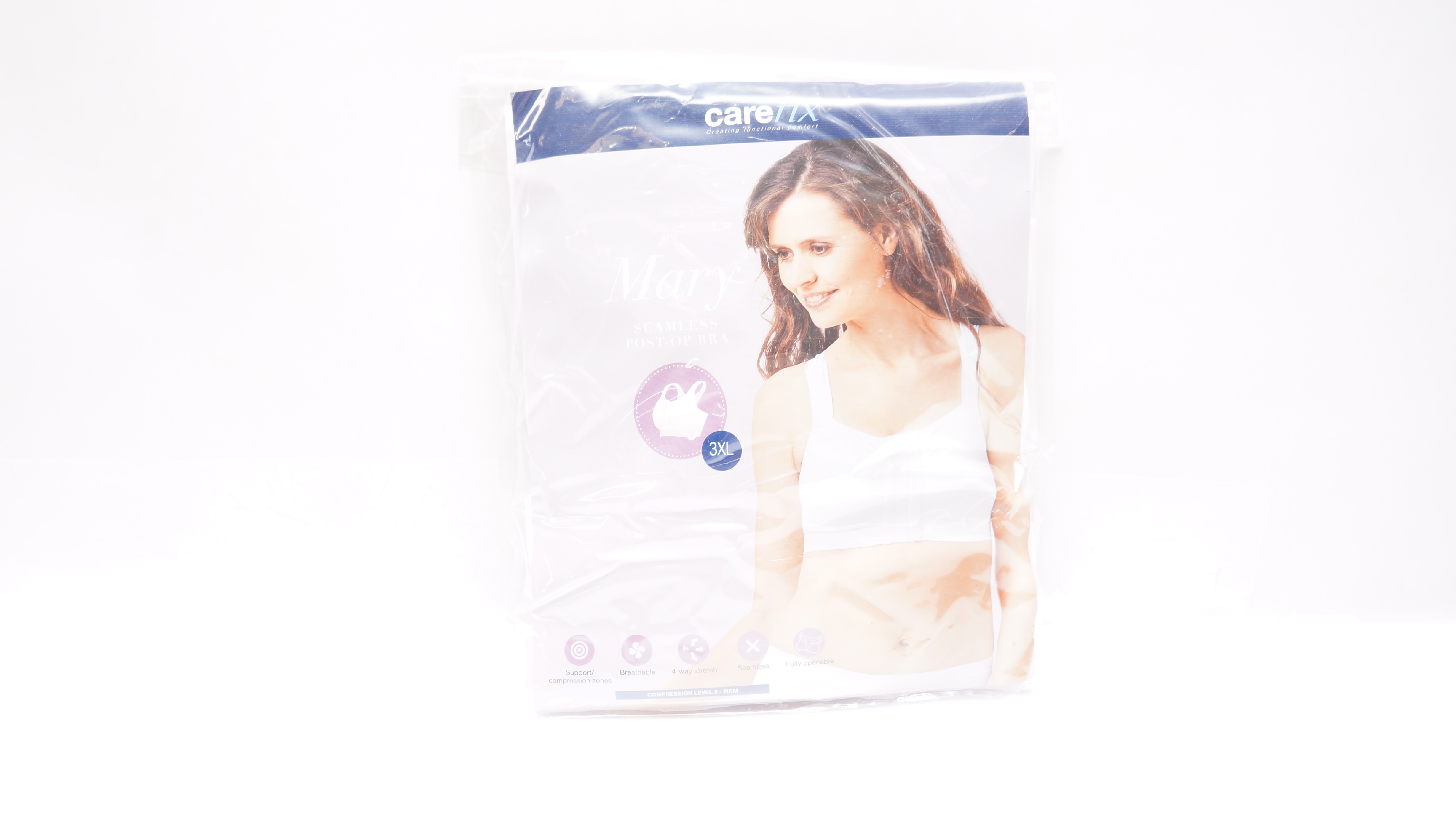 Carefix 3343 Tytex Mary Seampless Post-Op Bra, White, 3XL