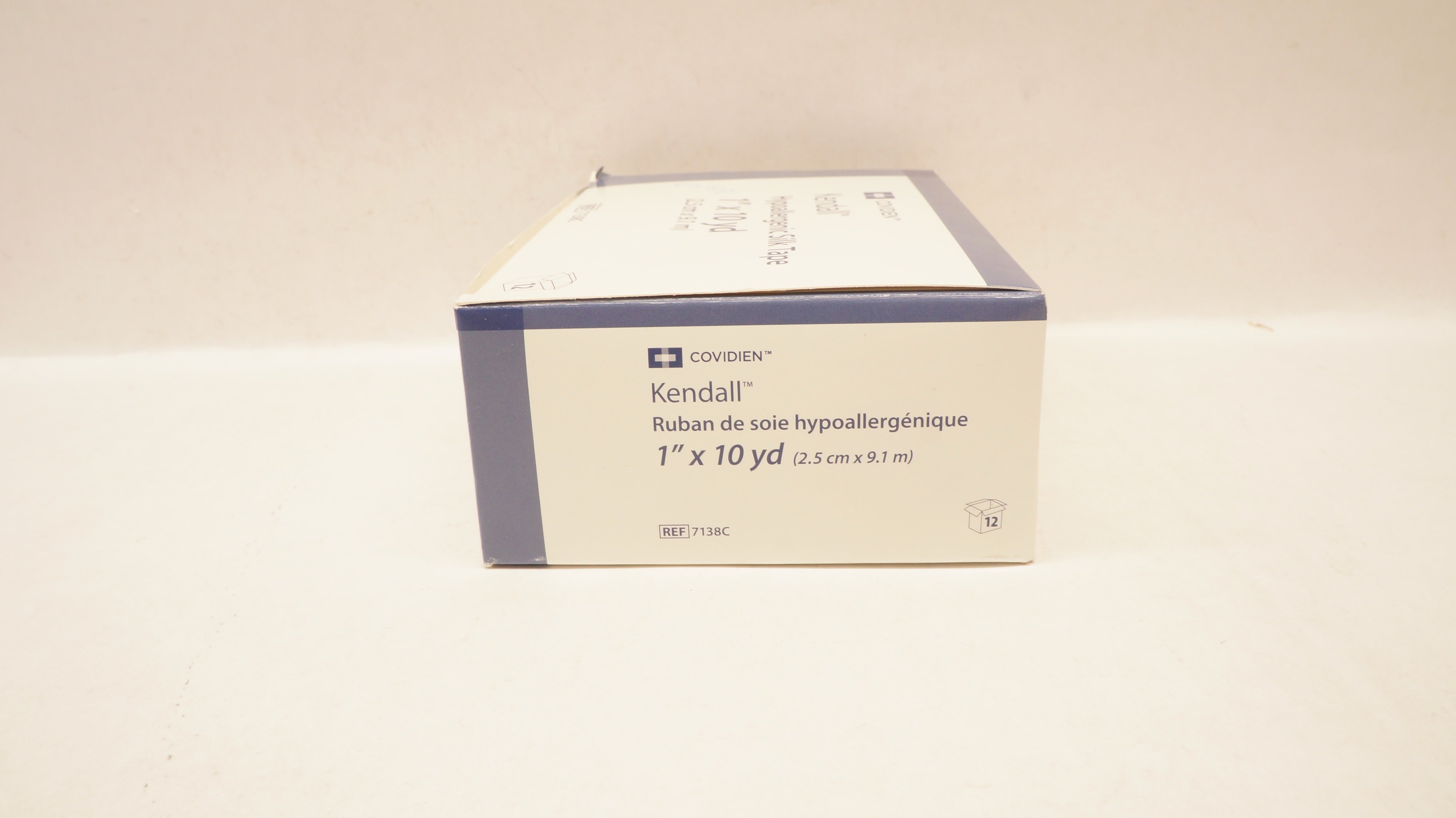 Covidien 7138C Kendall Hypoallergenic Silk Tape 1inch x 10yd. - Box of 12