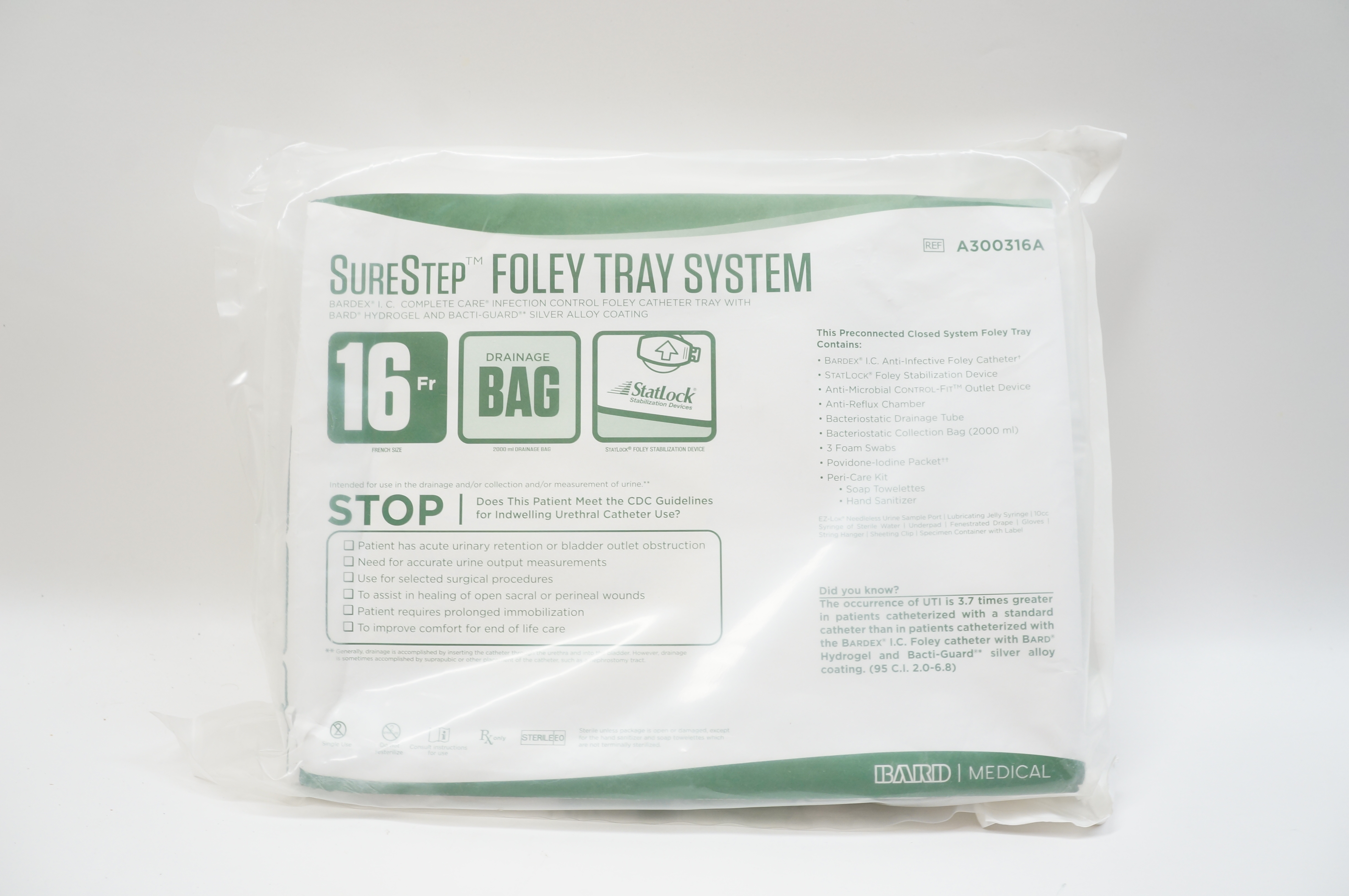 Bard A300316A SureStep Foley Tray Sytem 16Fr. (x)