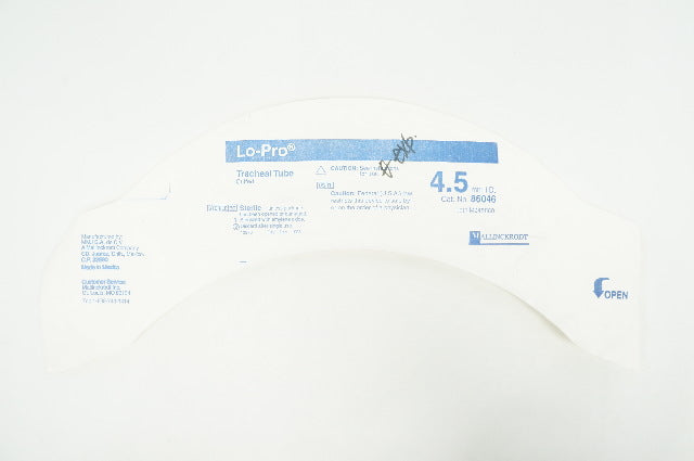 Mallinckrodt 86046 Lo-Pro Tracheal Tube Cuffed 4.5