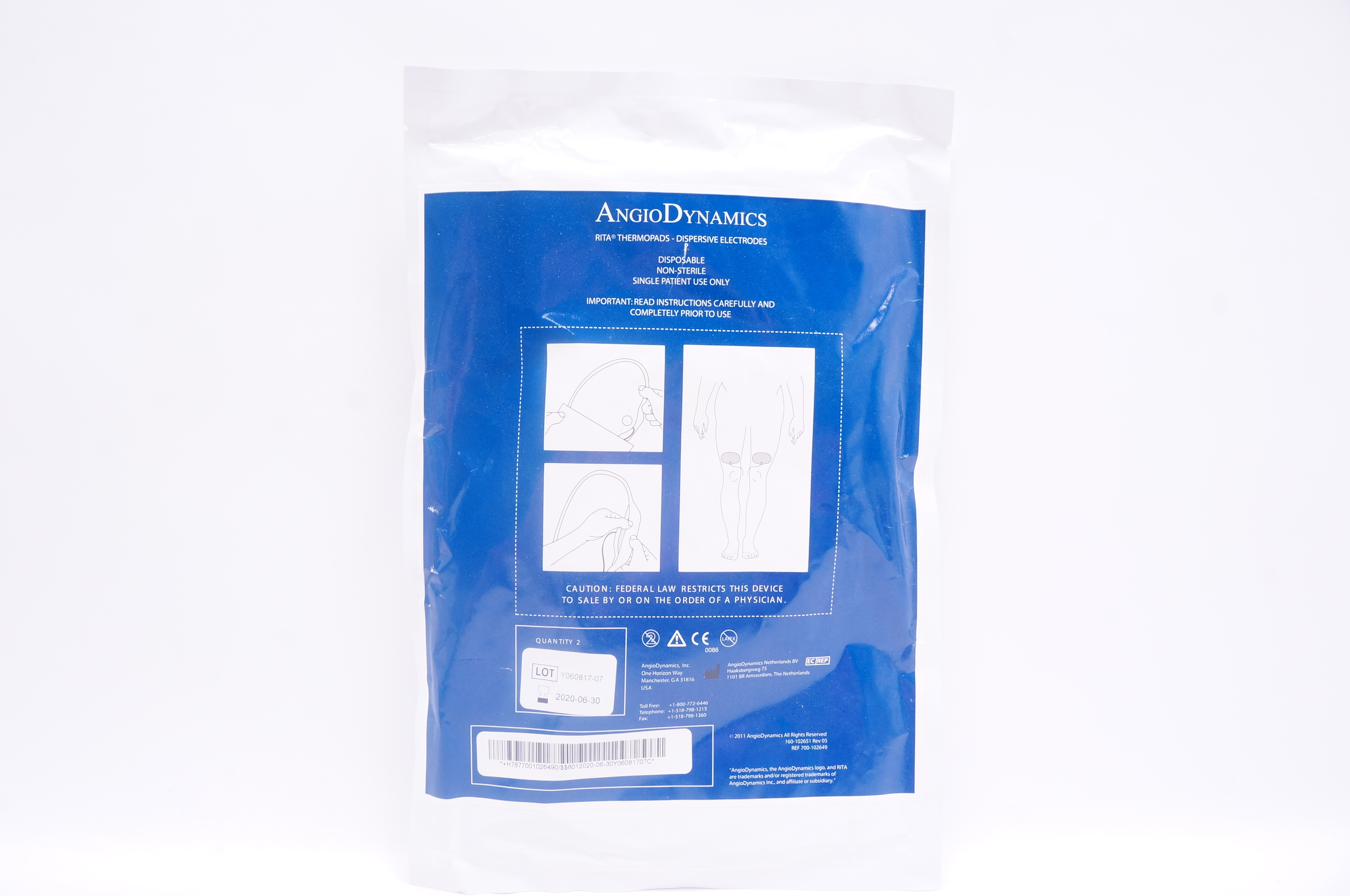 AngioDynamics 700-102649 RITA Thermopads Dispersive Electrodes (x) - Pack of 2