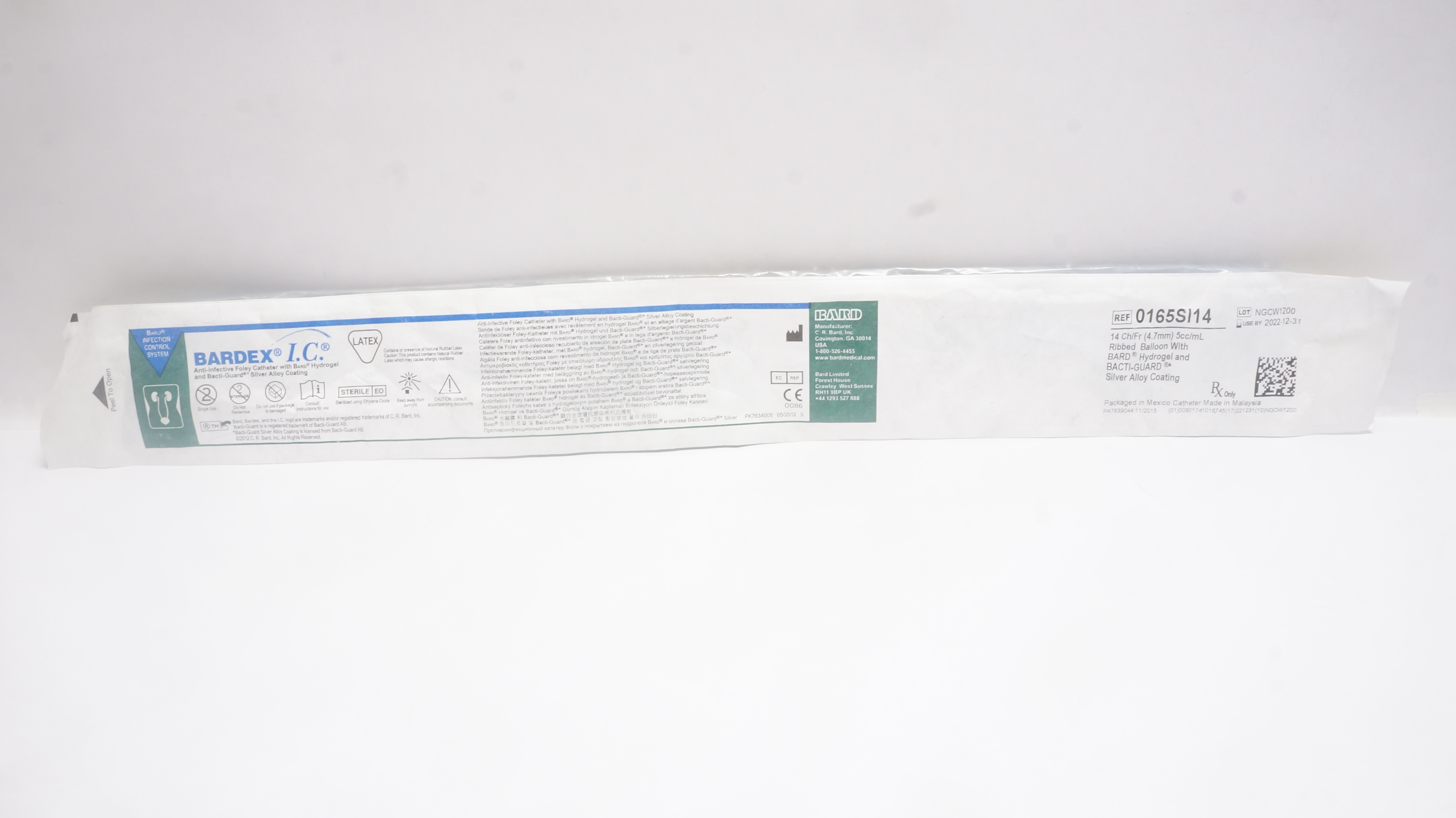 Bard 0165SI14 Bardex Anti-Infective Foley Cath. 14Fr (x)