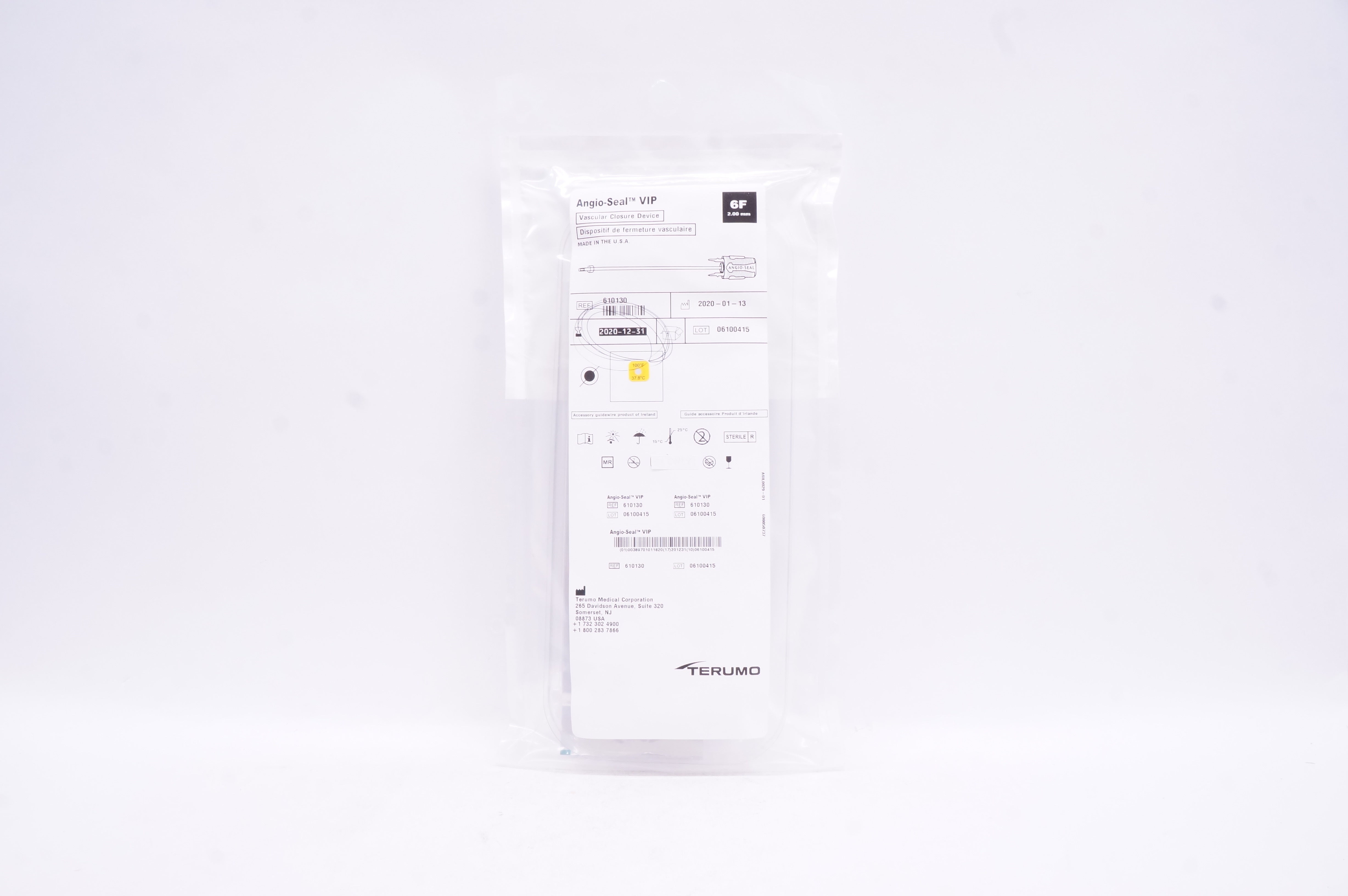 Terumo 610130 Angio-Seal VIP Vascular Closure Device 6F (x)
