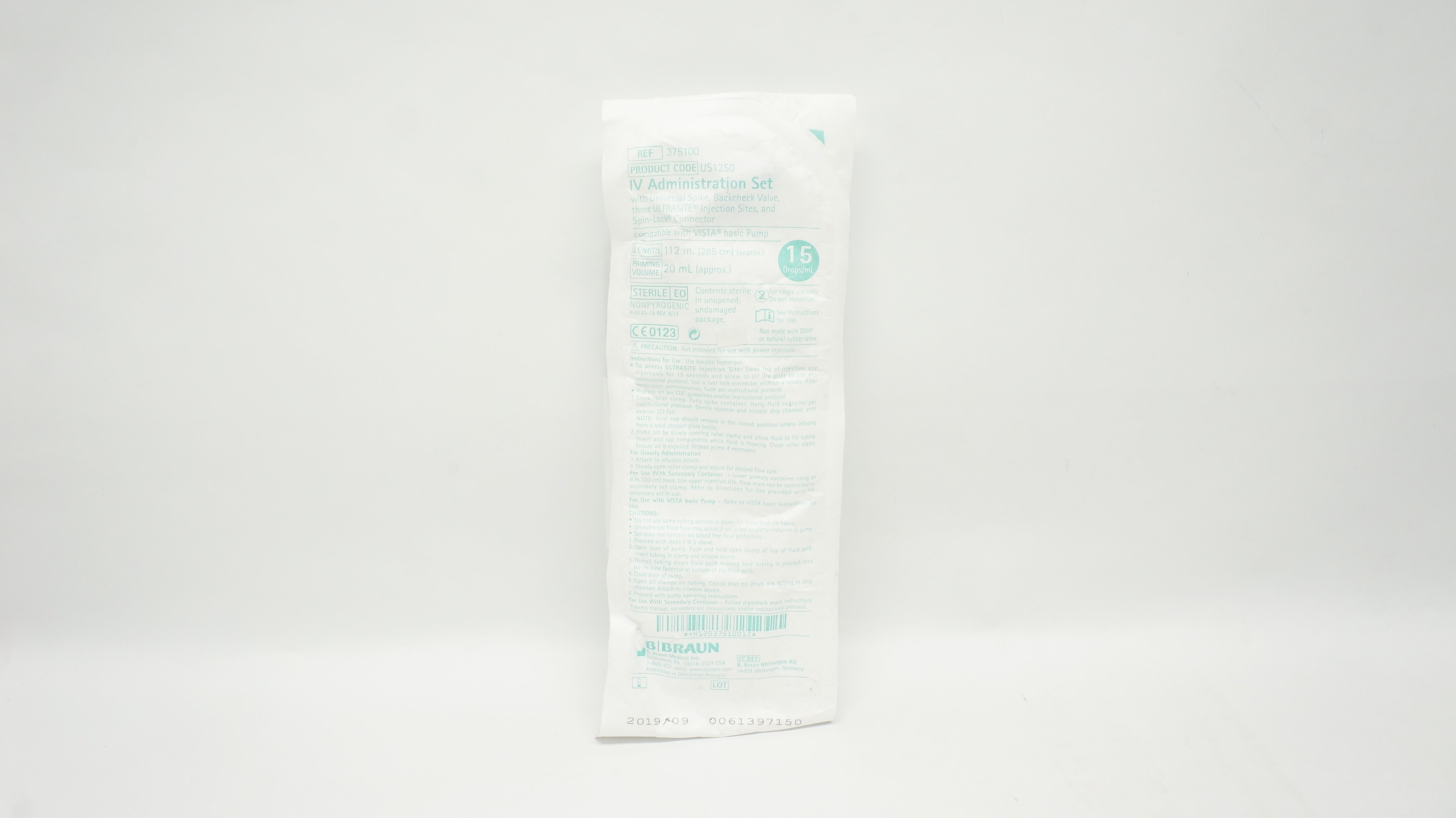 B. Braun 375100 IV Administration Set 112 inch x 20ml 15 drops/mL (x)