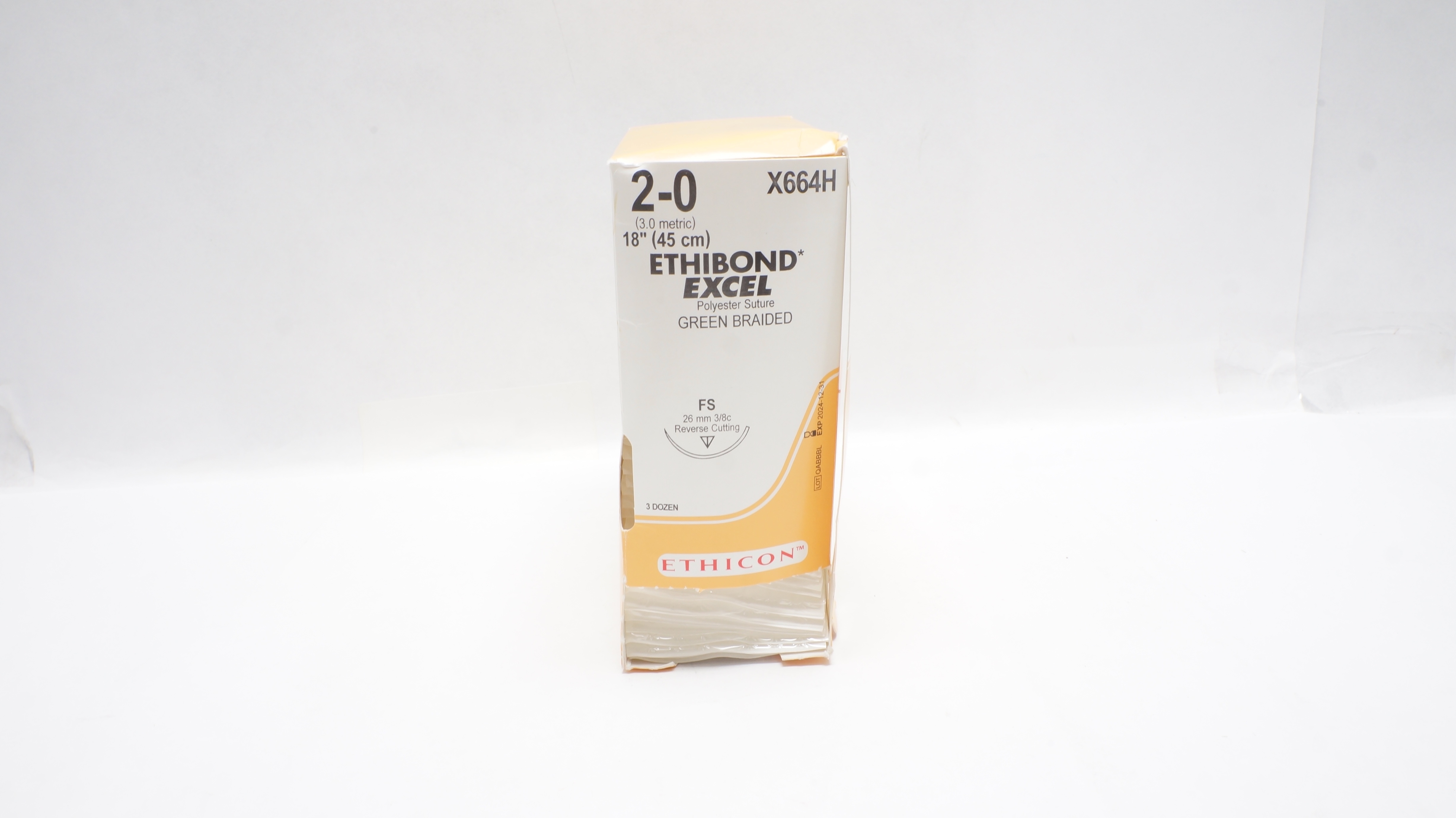 Ethicon X664H 2-0 ETHIBOND EXCEL FS Reverse Cutting 26mm 3/8c 18in.(x)-Box of 30