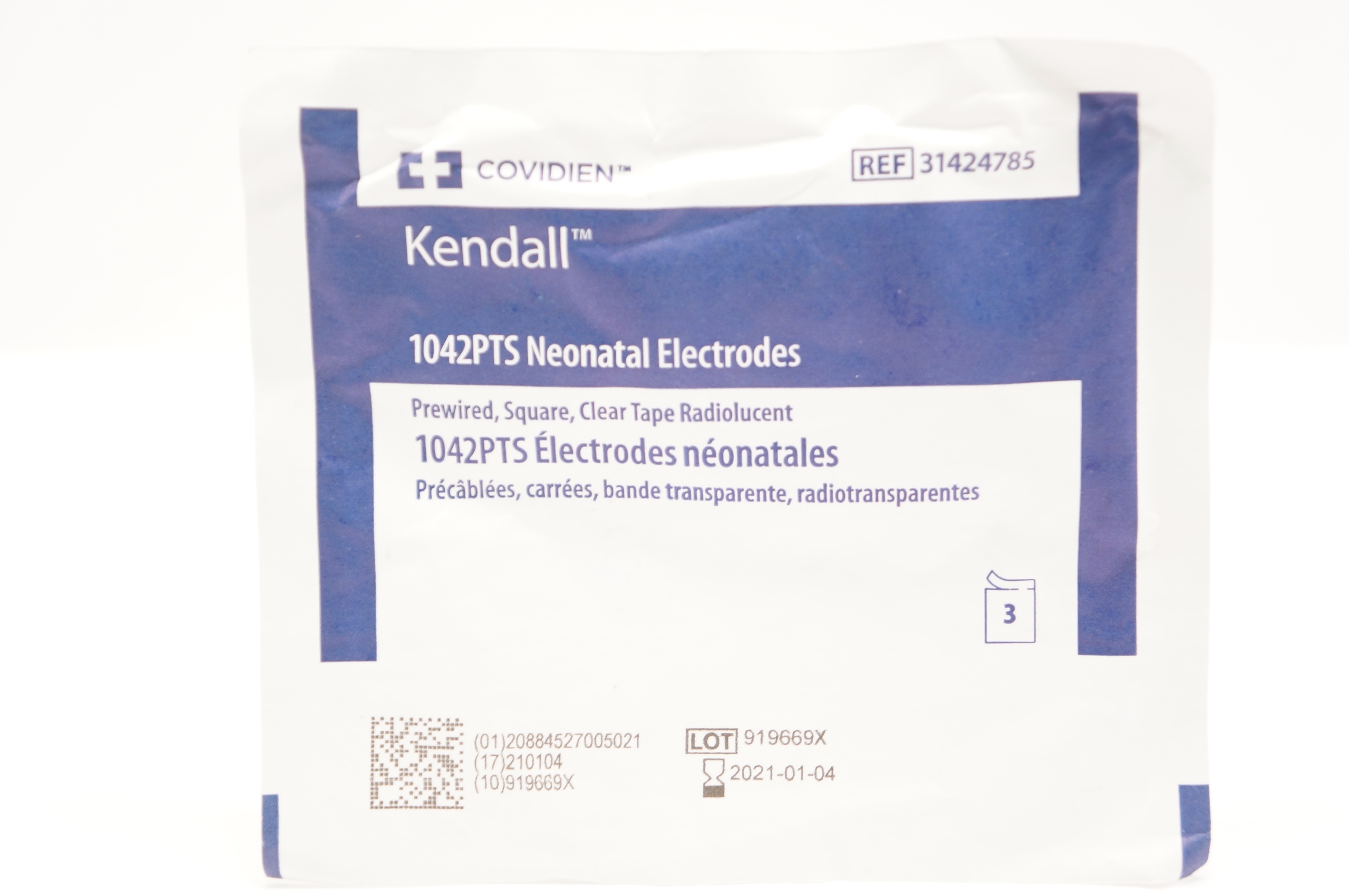 Covidien 31424785 Kendall 1042PTS Neonatal Electrodes (x) - Pack of 3