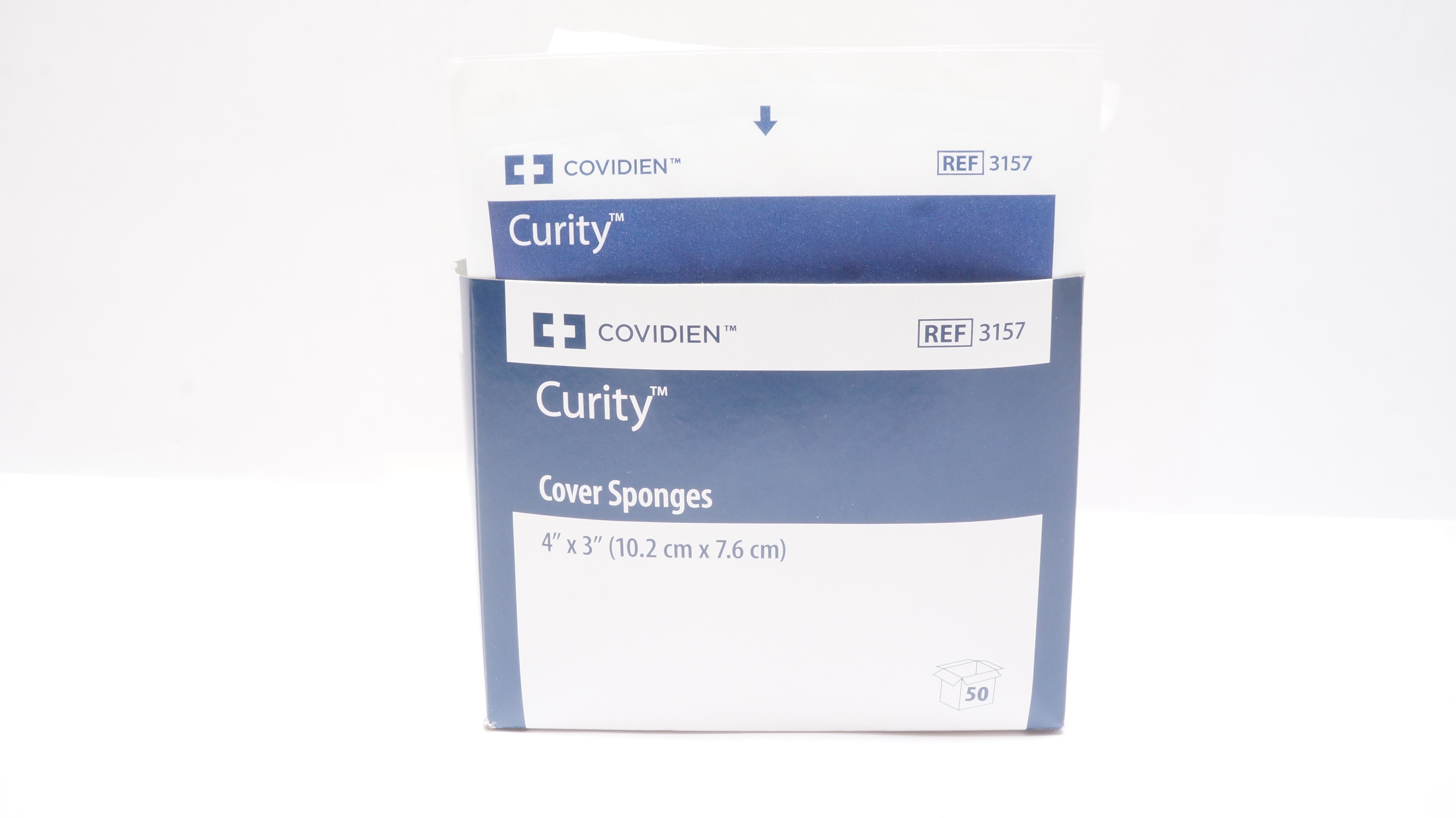 Covidien 3157 Curity Cover Sponges 4inch x 3inch - Box of 50