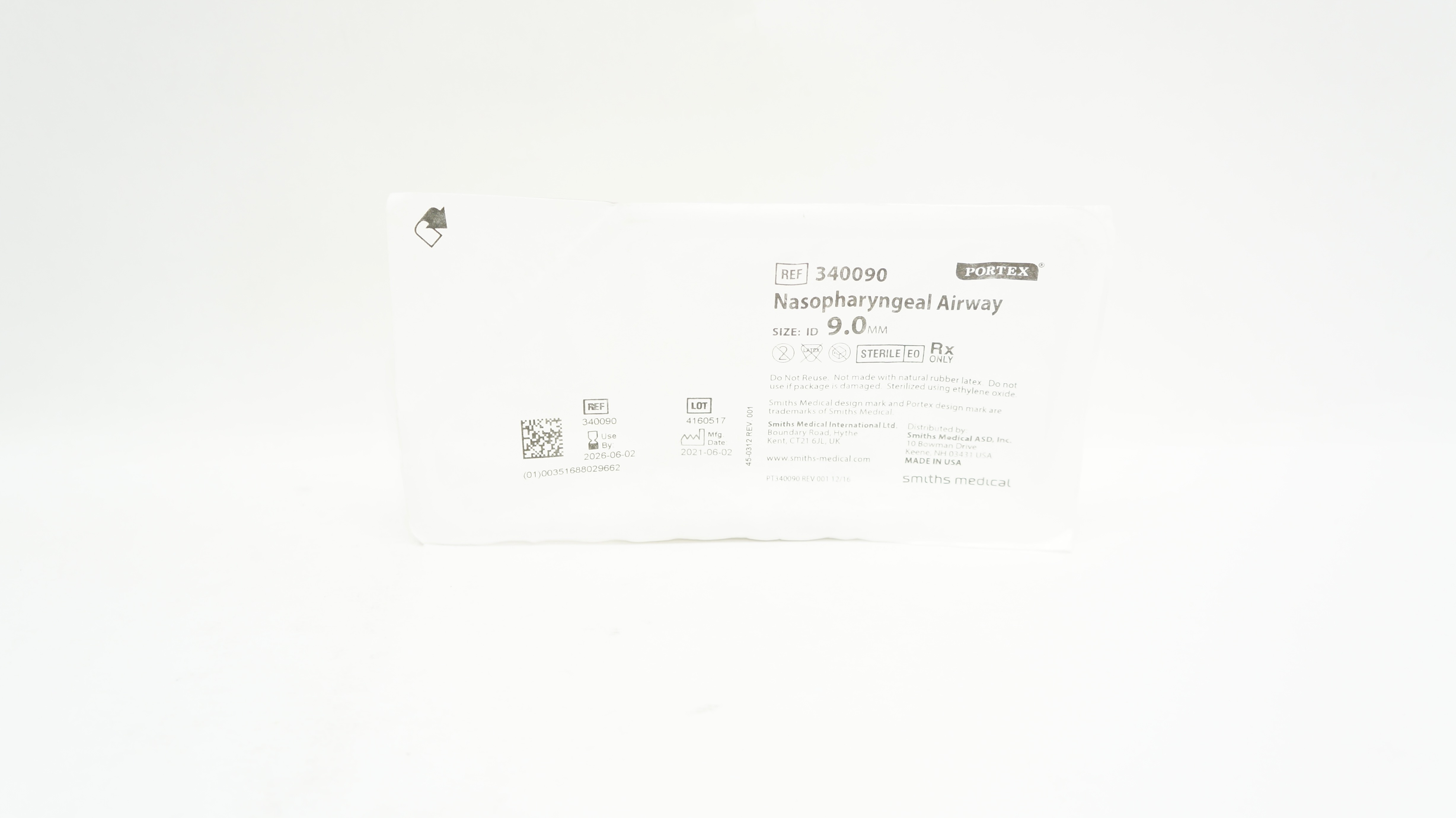 Smiths Medical 340090 Portex Nasopharyngeal Airway Size 9.0mm ID