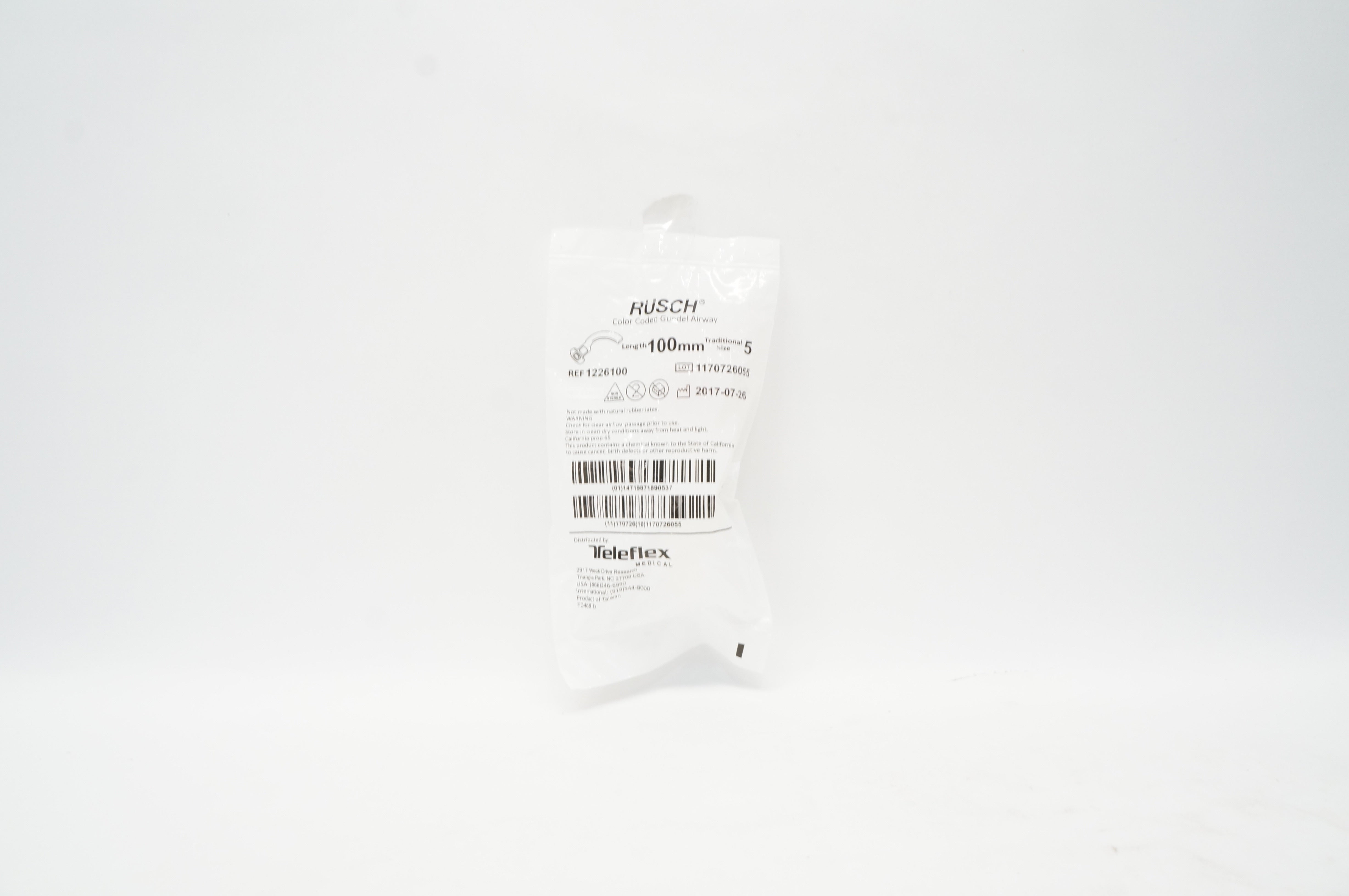 Teleflex 1226100 Rusch Color Coded Guedel Airway 100mm Traditional Size 5 (x)