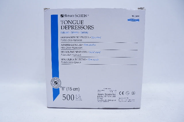 Henry Schein 100-2416 Tongue Depressors 6inch - Box of 500