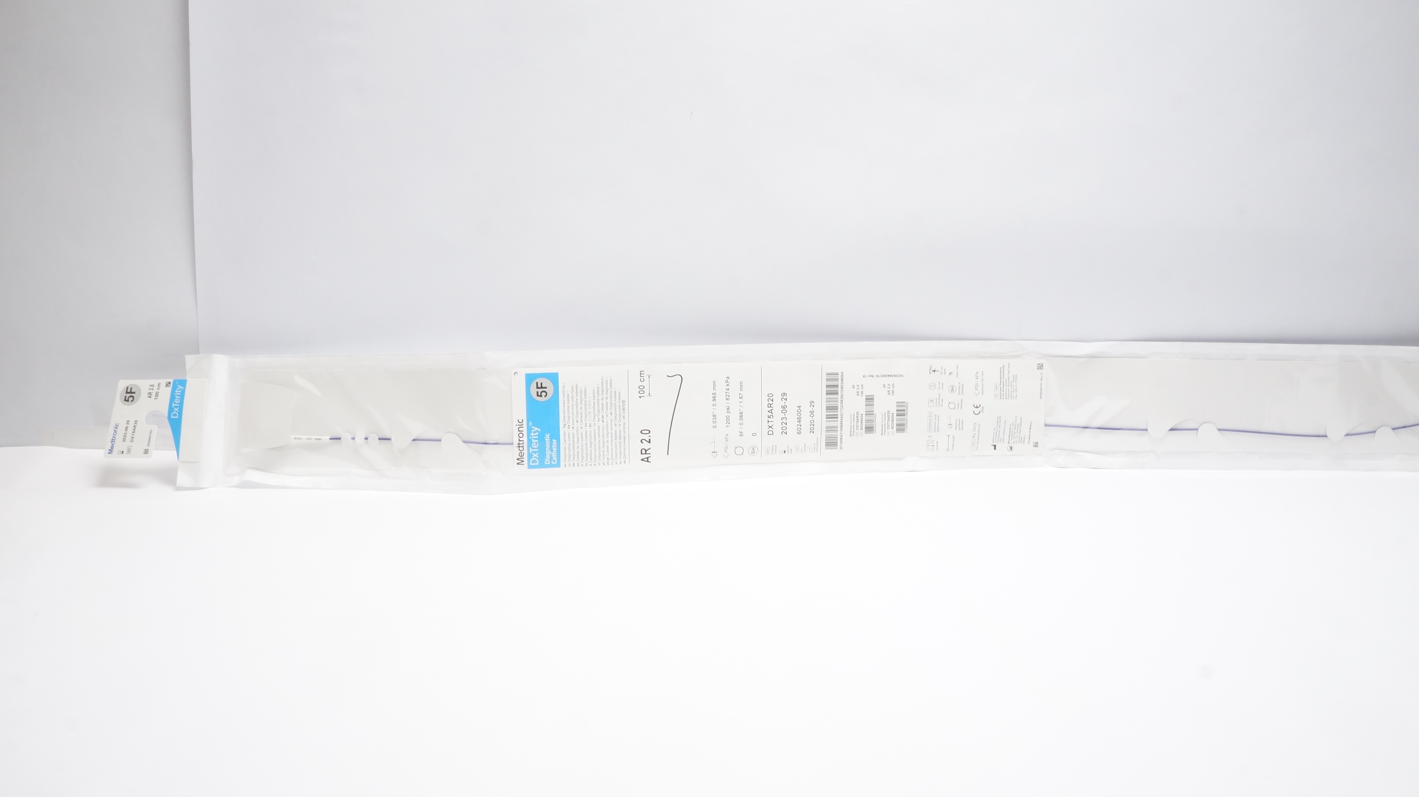 Medtronic DXT5AR20 DxTerity AR2.0 Diagnostic Cath. 5F x 100cm x 0.038inch (x)