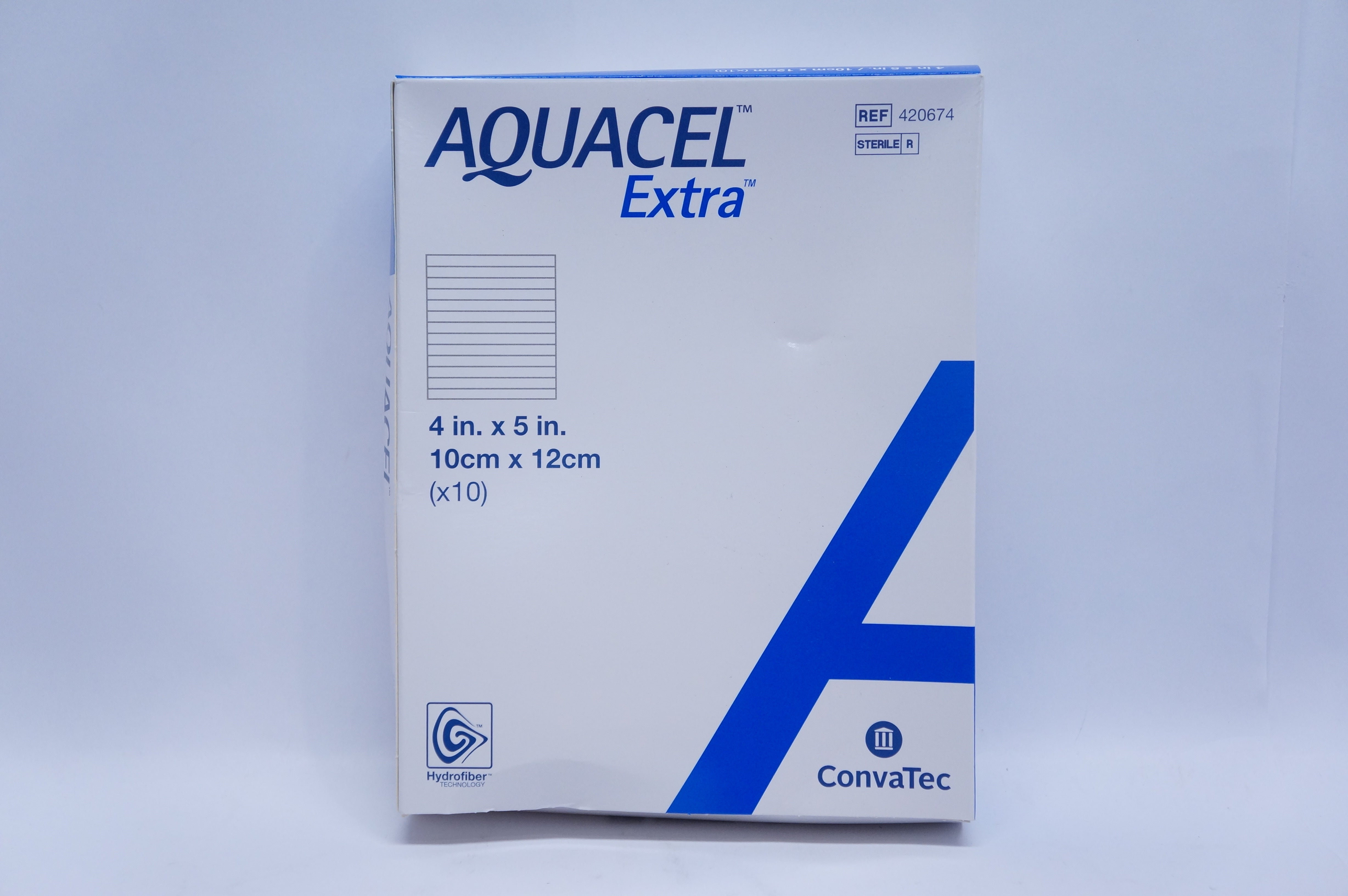 ConvaTec 420674 Hydrofiber Dressing with Strengthening Fiber 4 x 5in. - Box of 10
