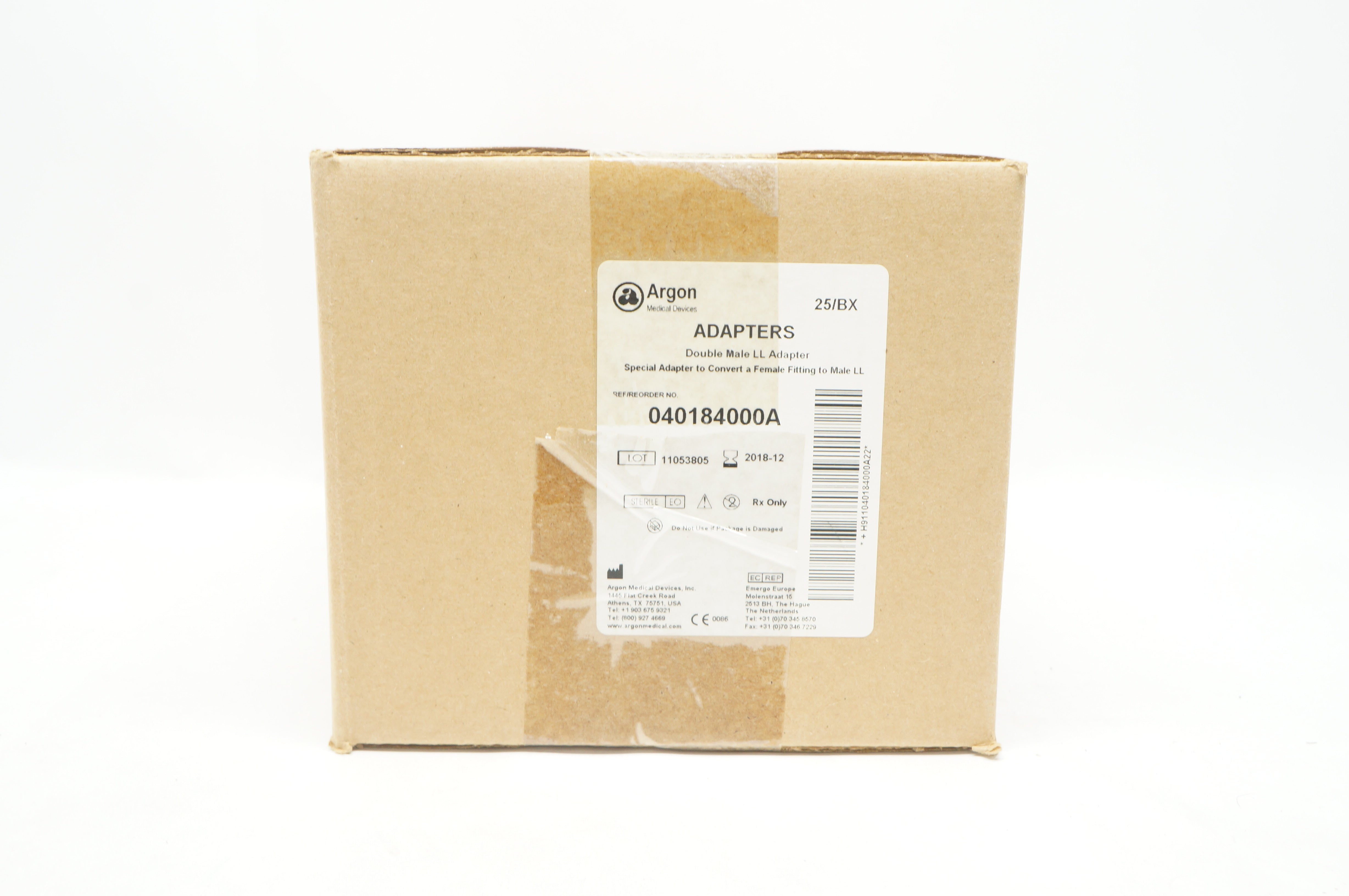 Argon 040184000A Double Male LL Adapter (x) - Box of 25