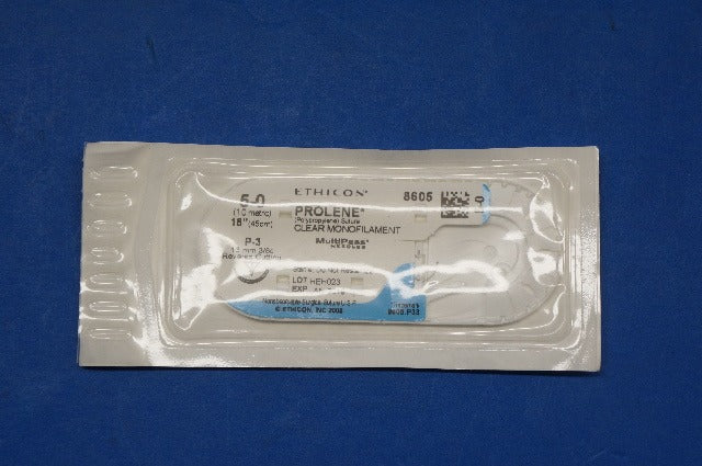 Ethicon 8605 PROLENE, P-3 13mm 3/8c Reverse Cutting, 18