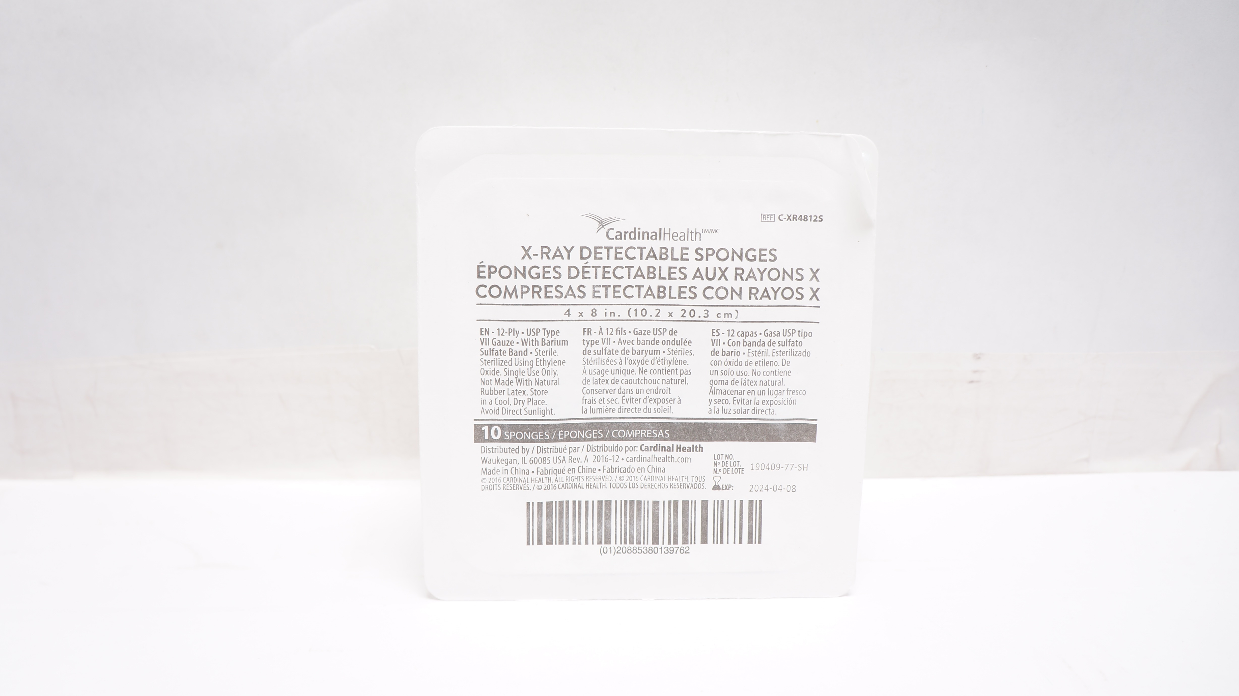 Cardinal Health C-XR4812S X-Ray Detectable Sponges 4 x 8inch (x) - Pack of 10