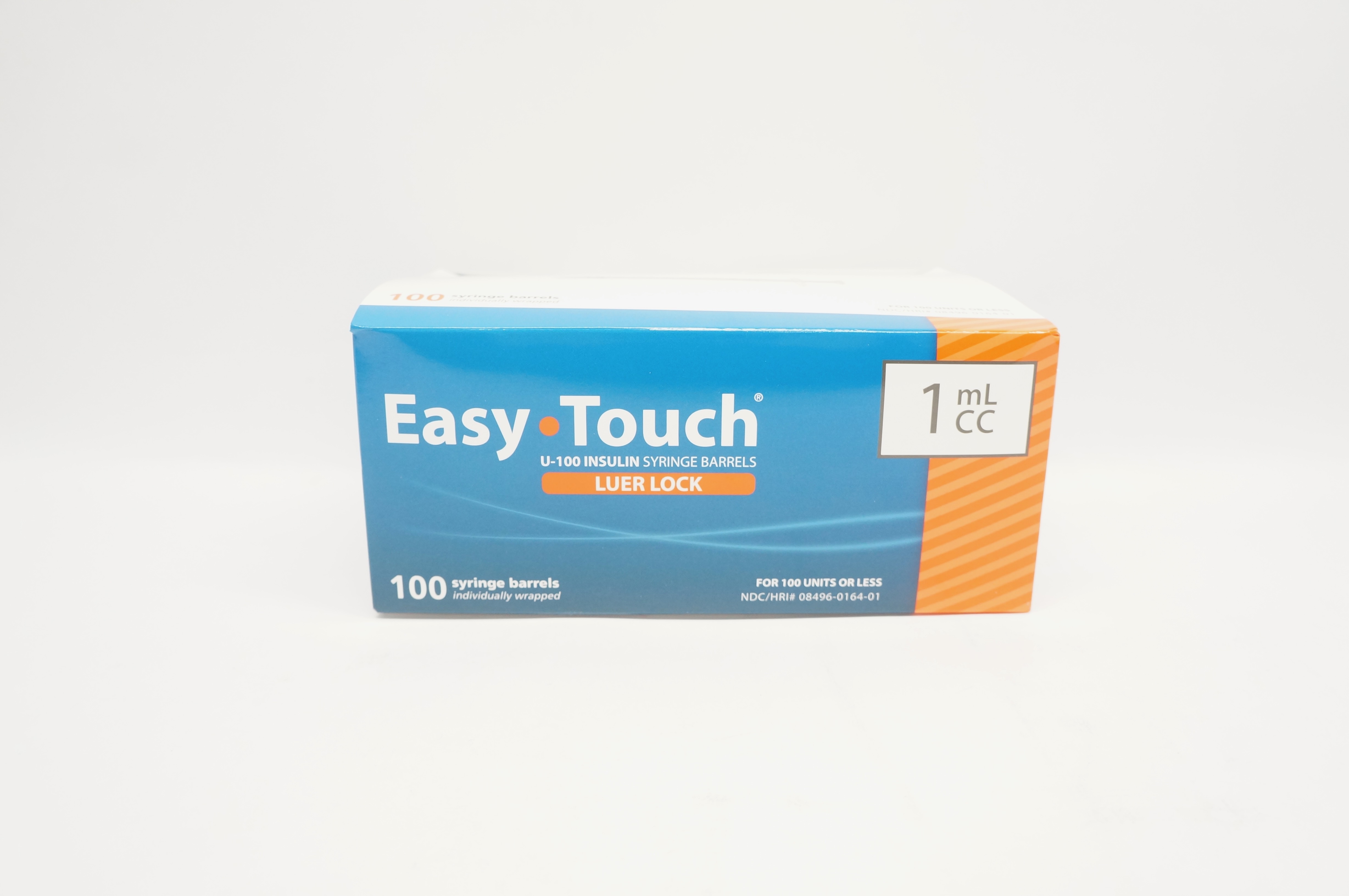 MHC Medical 802015 Easy-Touch Luer Lock Insulin Syringe Barrels 1mL - Box of 100