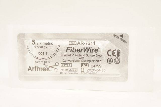 Arthrex AR-7211 5 FiberWire Braided Polyblend Stre CCS-1 1/2c 48mm, 38 inch