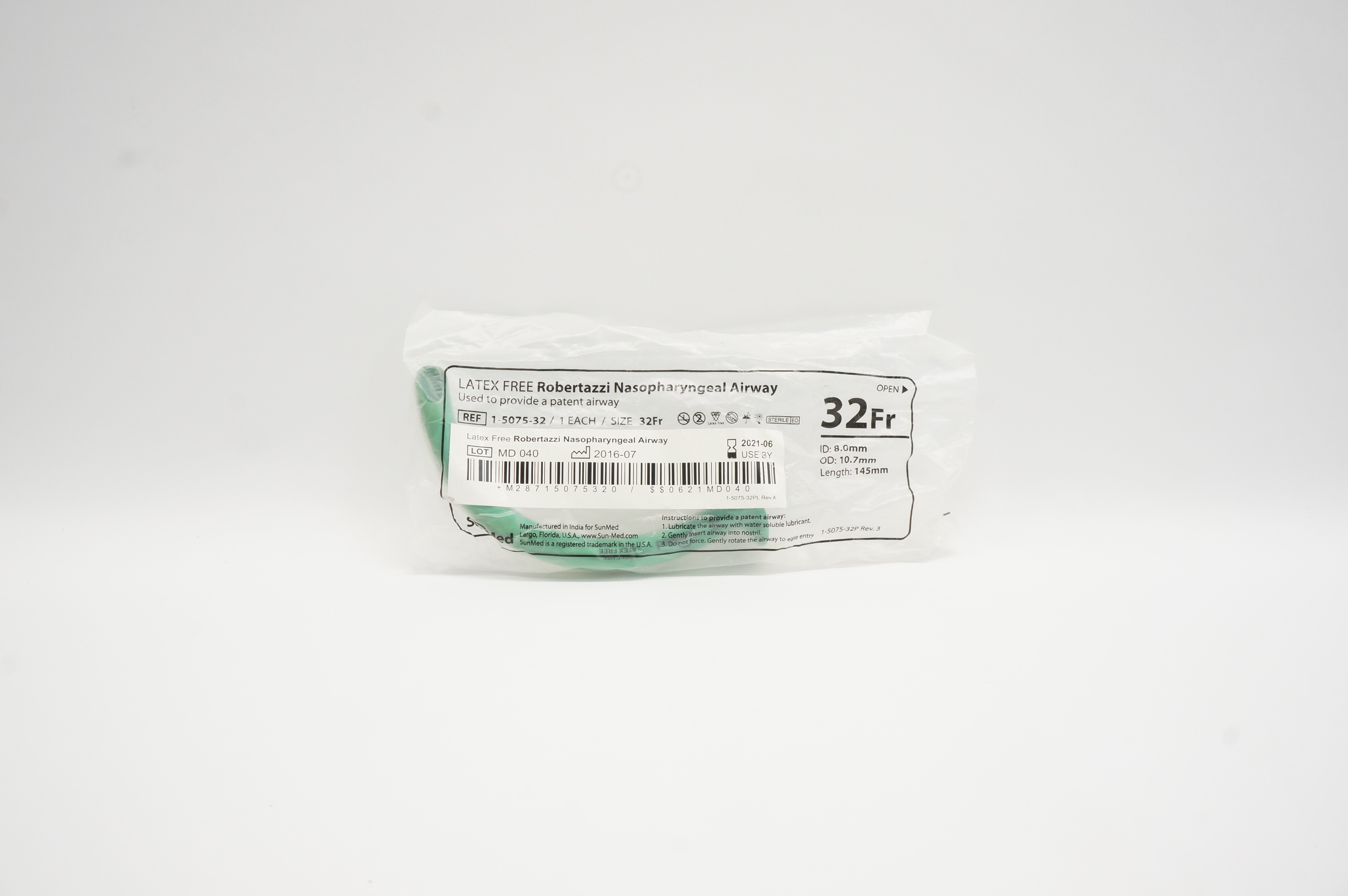 SunMed 1-5075-32 Robertazzi Nasopharyngeal Airway 32Fr.