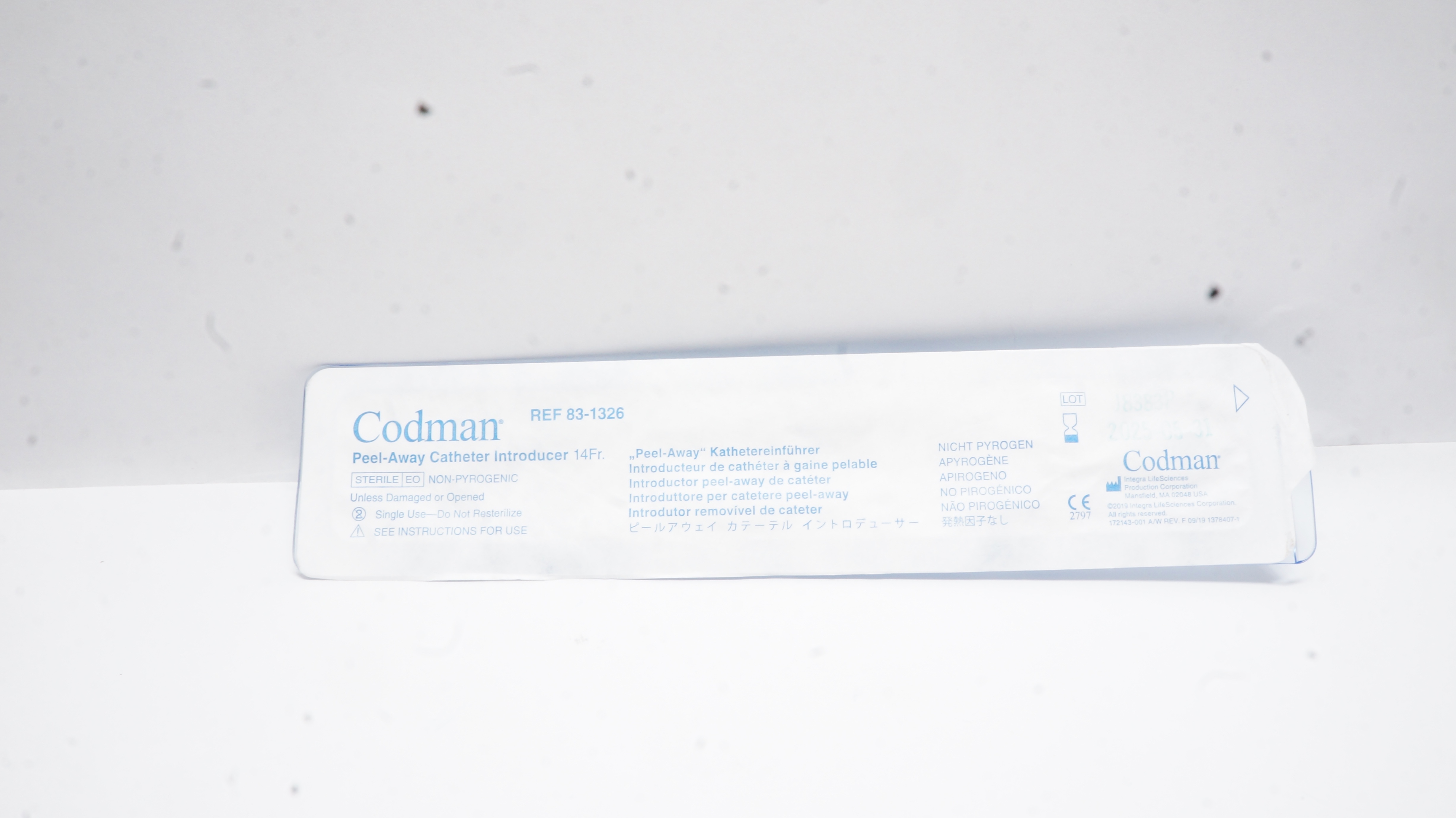 Codman 83-1326 Peel-Away Catheter Introducer, 14Fr
