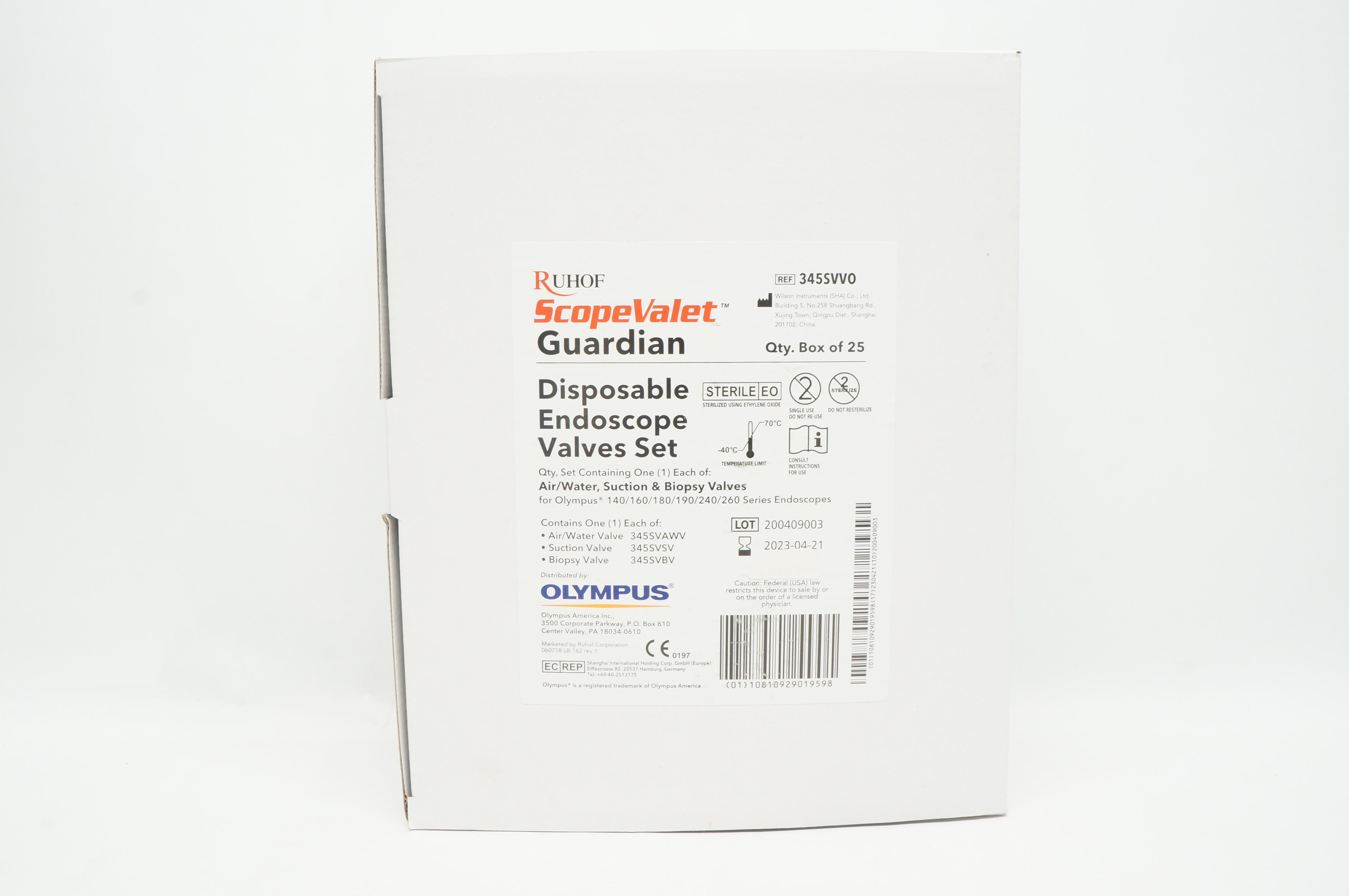 Wilson Instruments 345SVVO ScopeValet Guardian Disposable Valves Set - Box of 25