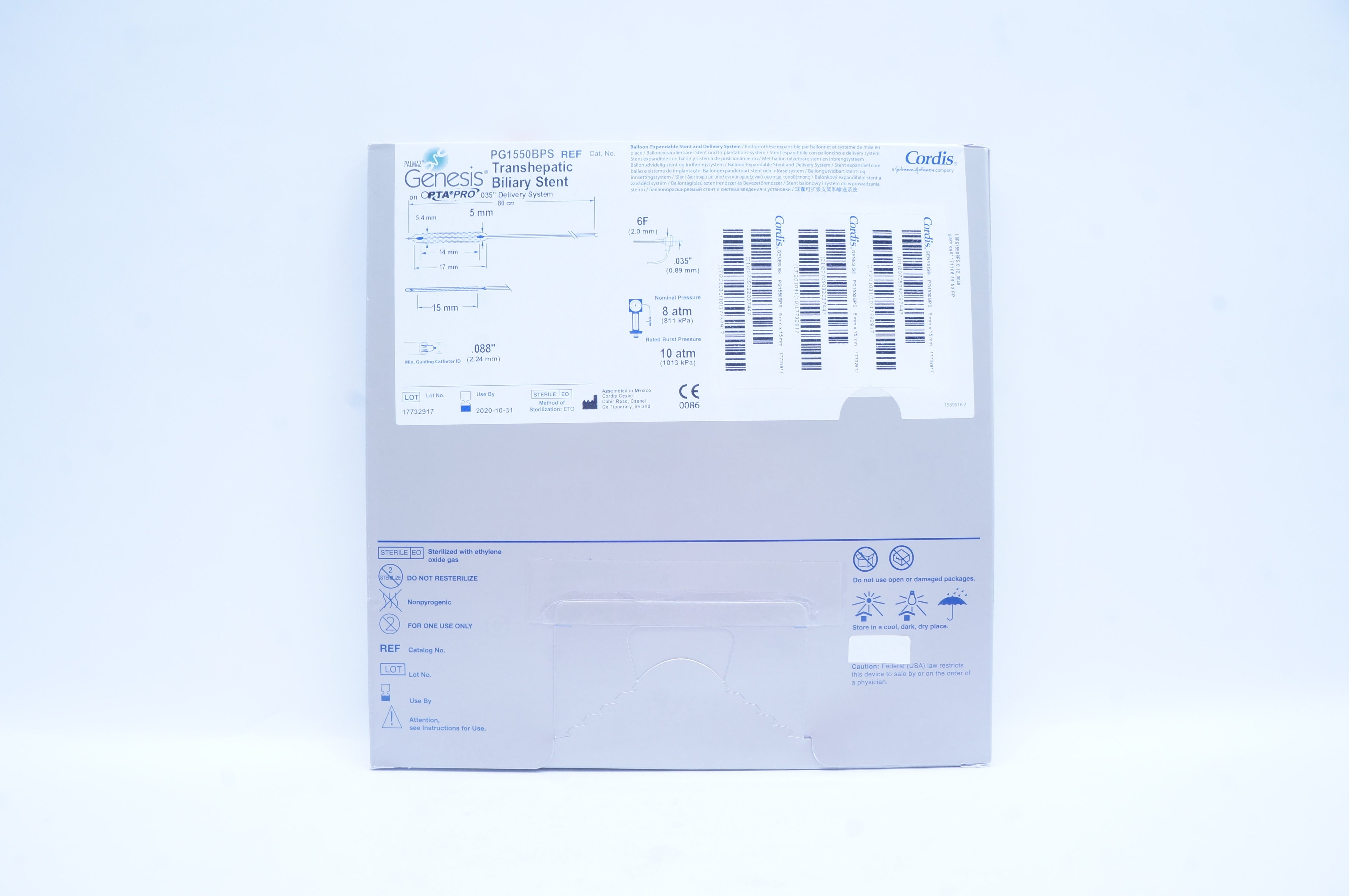 Cordis PG1550BPS Genesis Transhepatic Biliary Stnt 5mm x 15mm x 80cm (x)