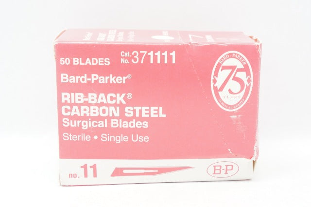 Bard-Parker 371111 Rib-Back Carbon Steel Sterile Surgical Blades N11 - Box Of 50