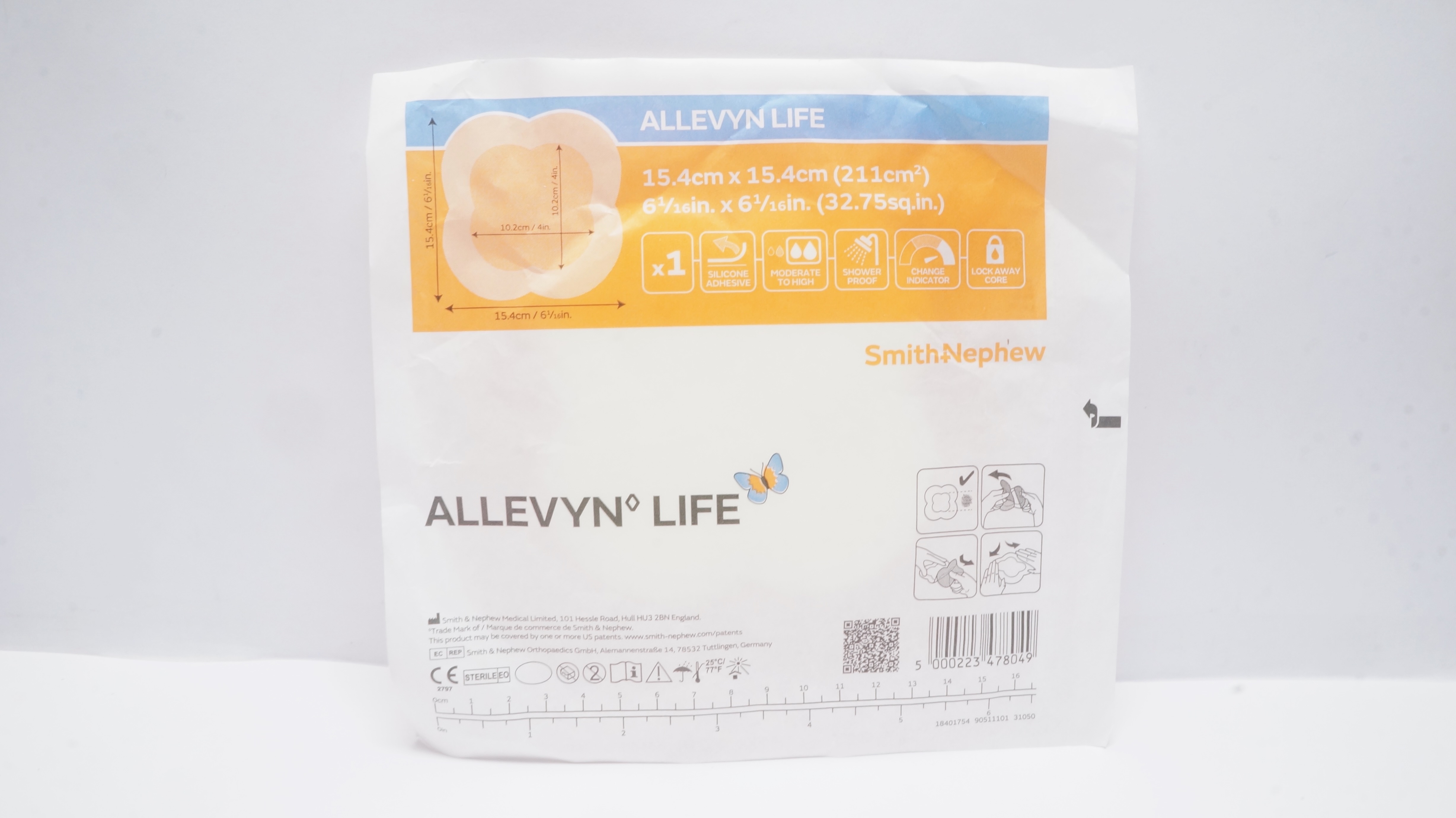 Smith&Nephew 66801069 Allevyn Life Silicone Adhesive Dressing 6-1/16x6-1/16inch